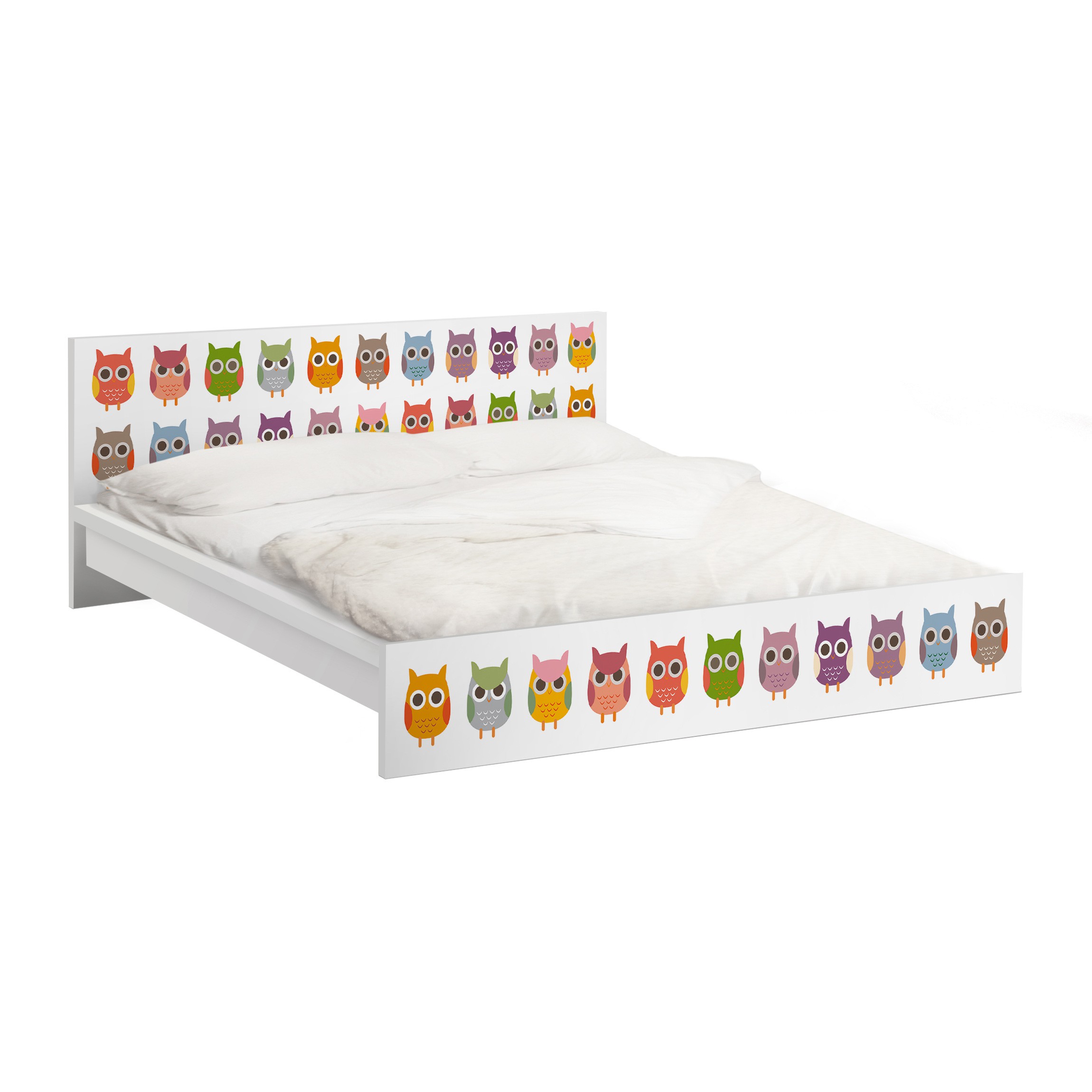 Möbelfolie für IKEA Malm Bett 180 cm Breite No.EK147 Eulenparade Set II