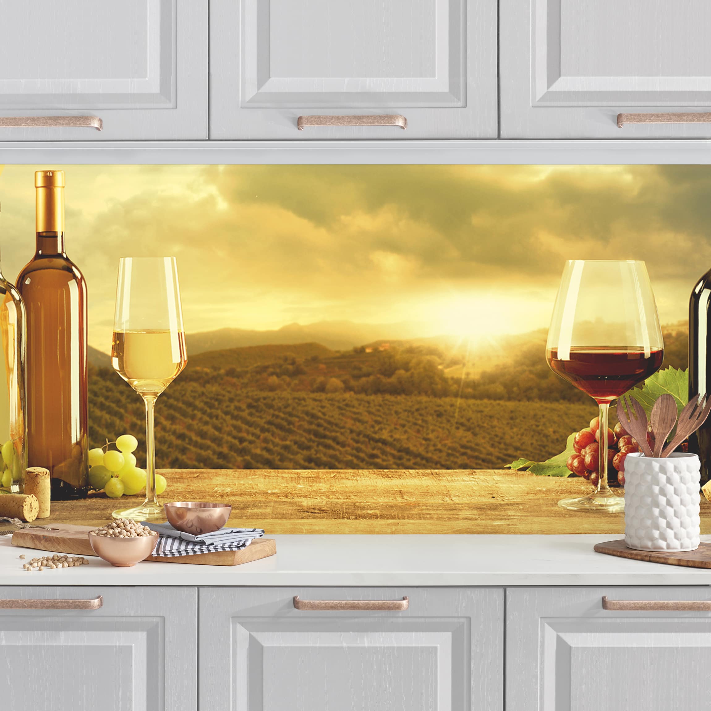 Küchenrückwand Wein mit Ausblick