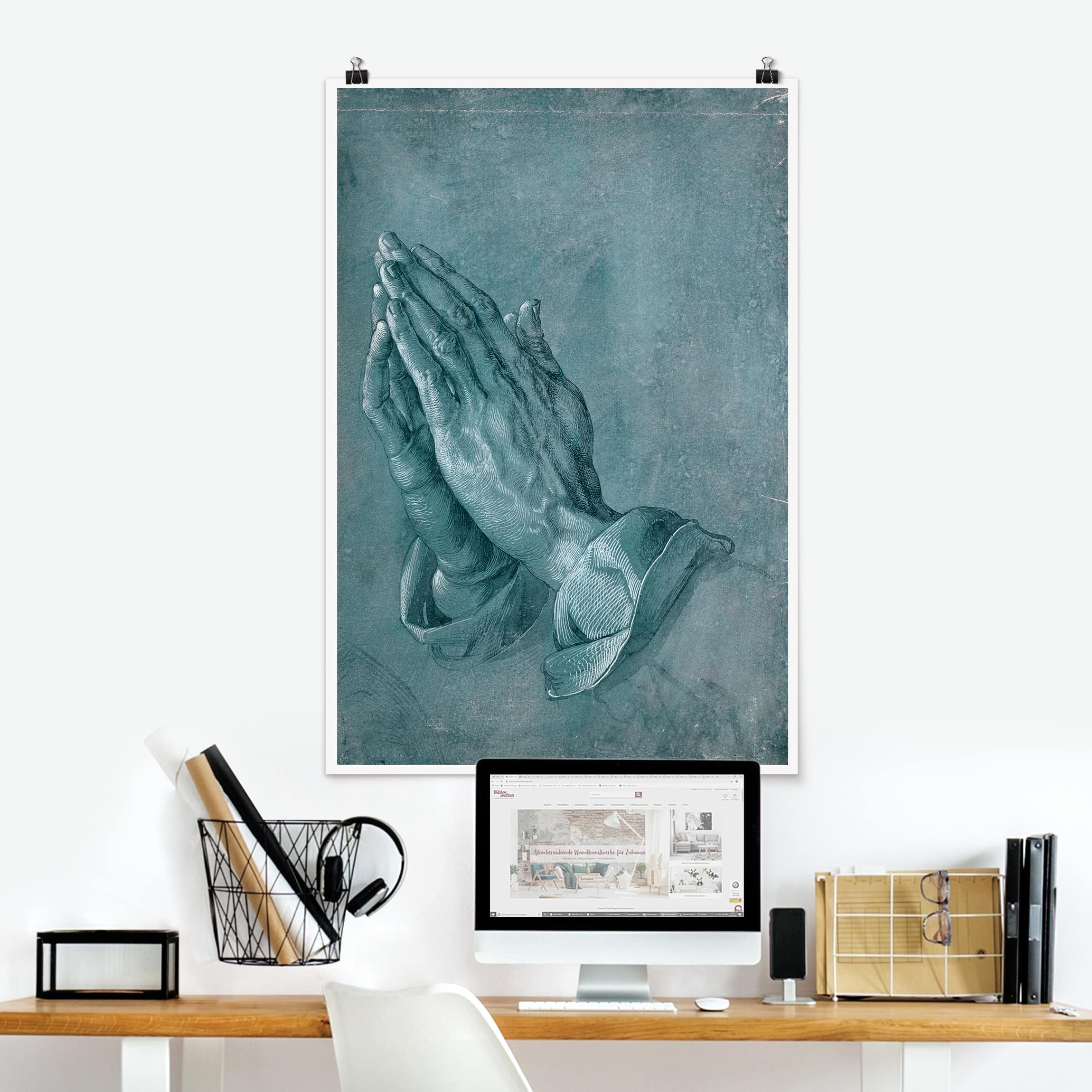Poster - Hochformat Albrecht Dürer - Studie zu Betende Hände