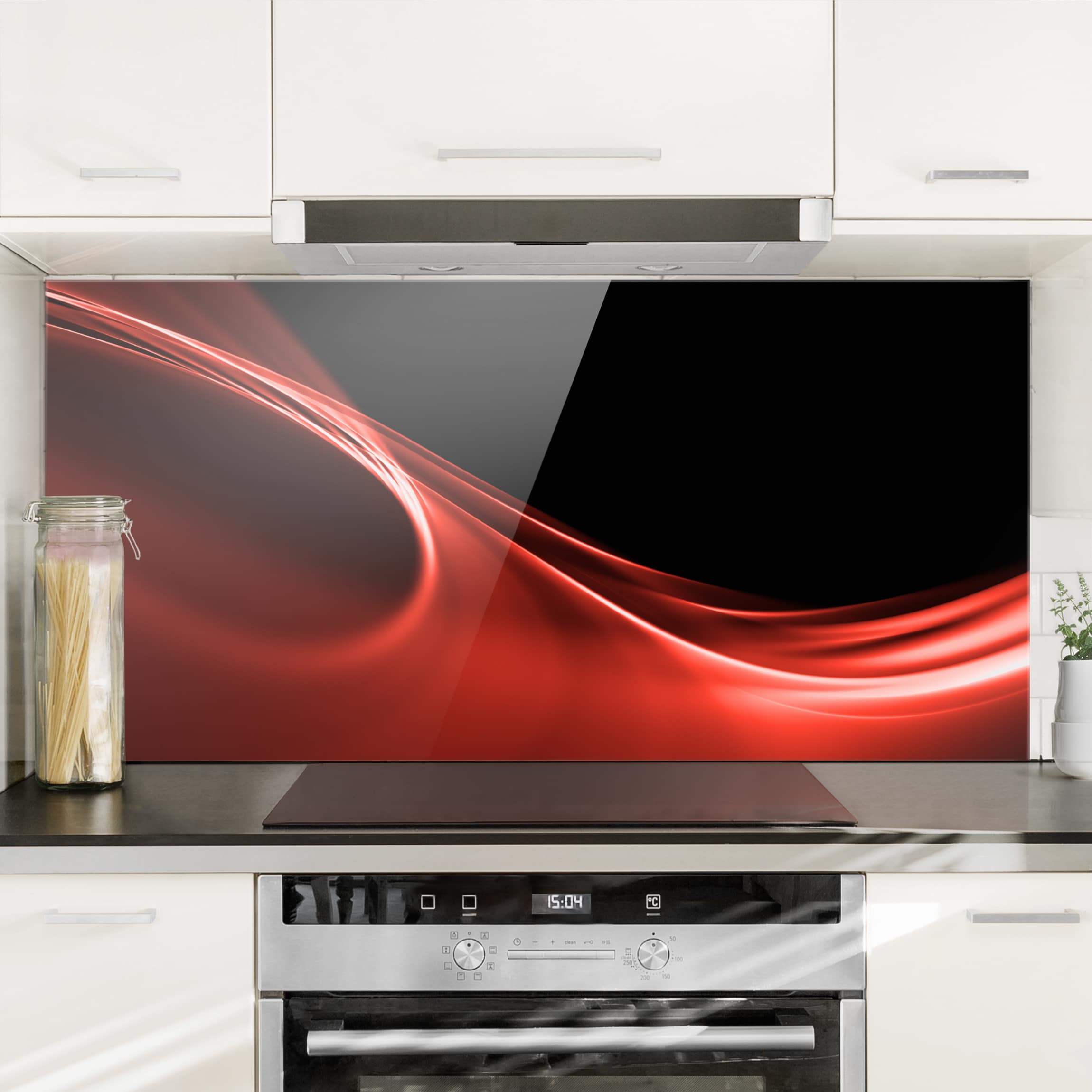 Glas Spritzschutz Red Wave