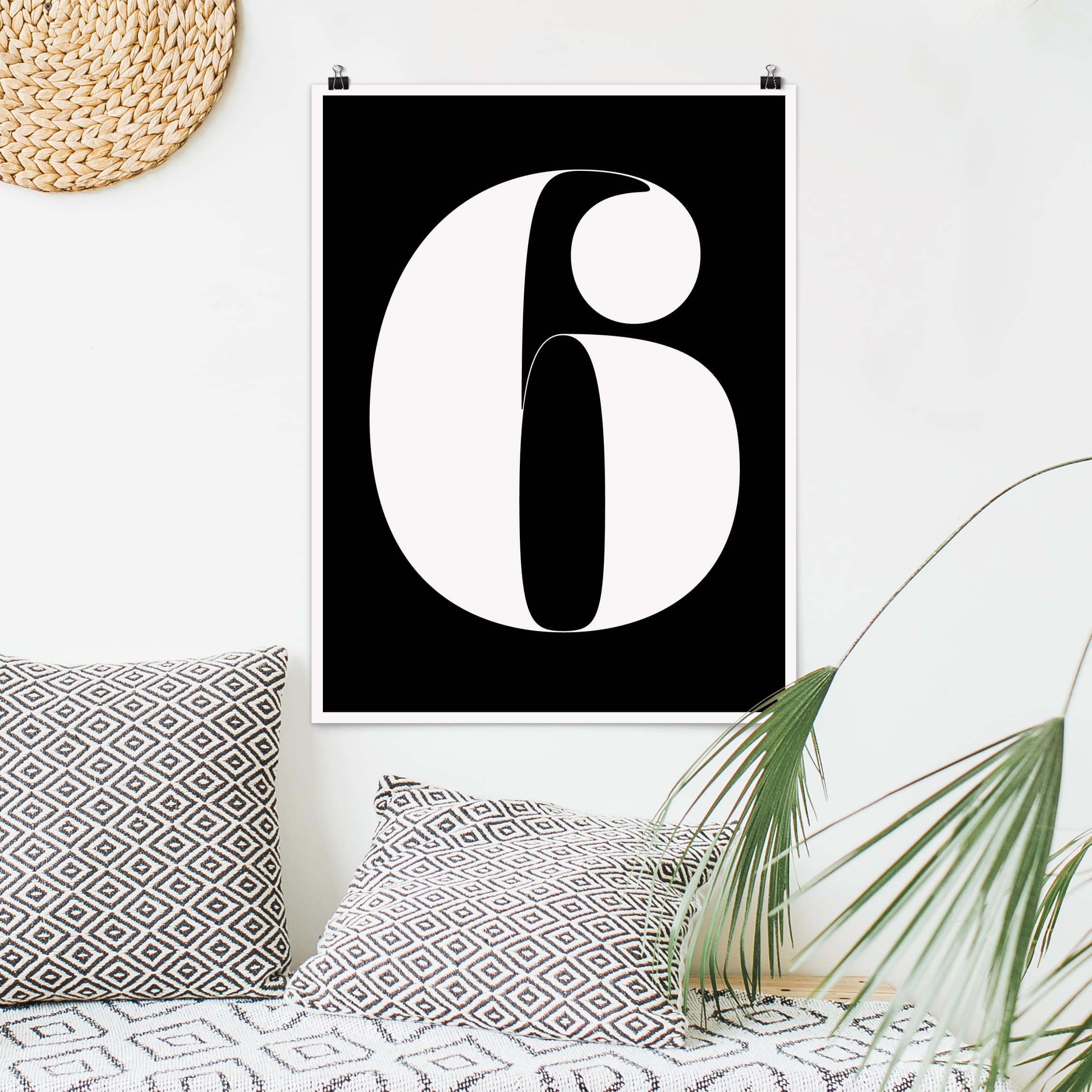 Poster - Hochformat Antiqua Zahl 6