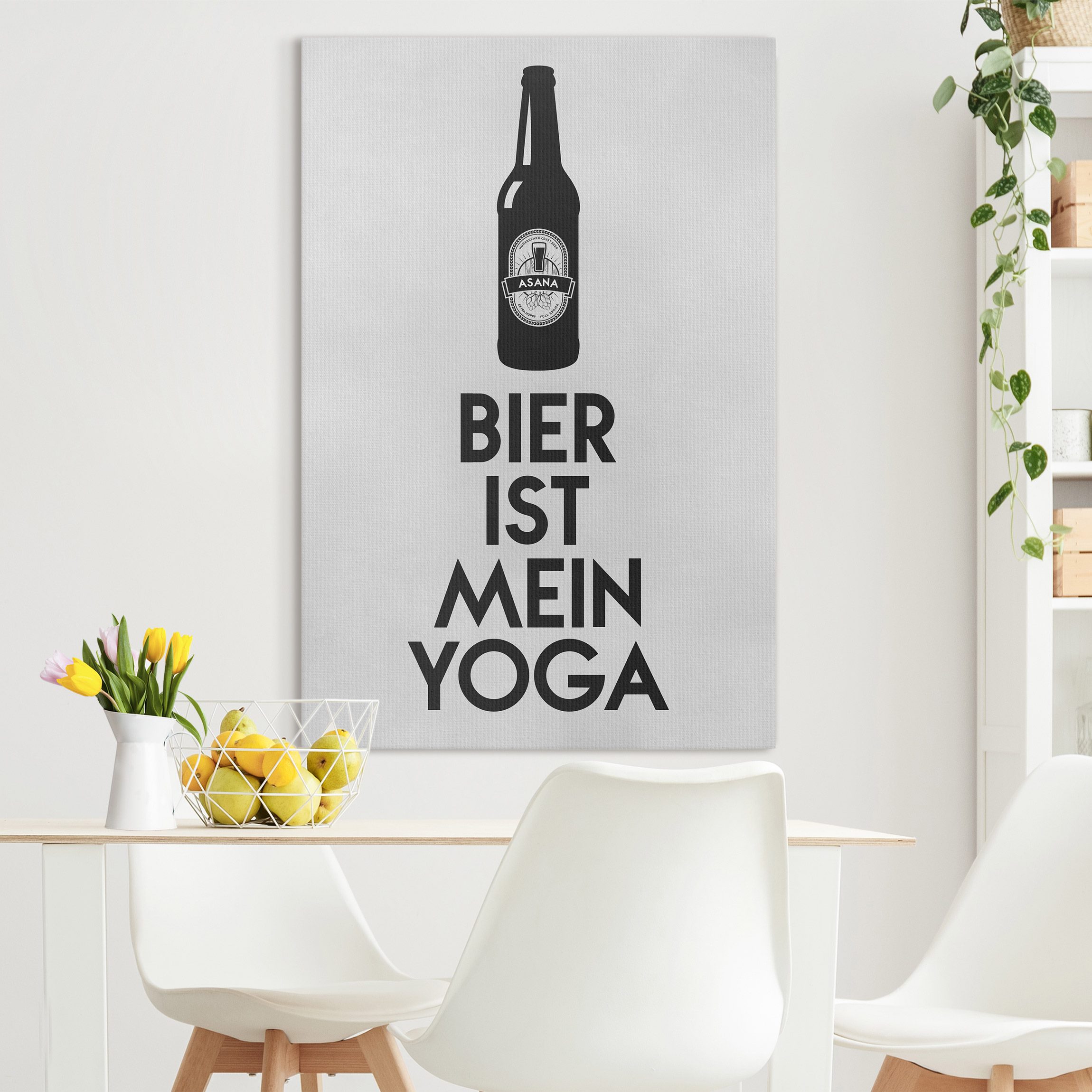 Leinwandbild Bier Ist Mein Yoga