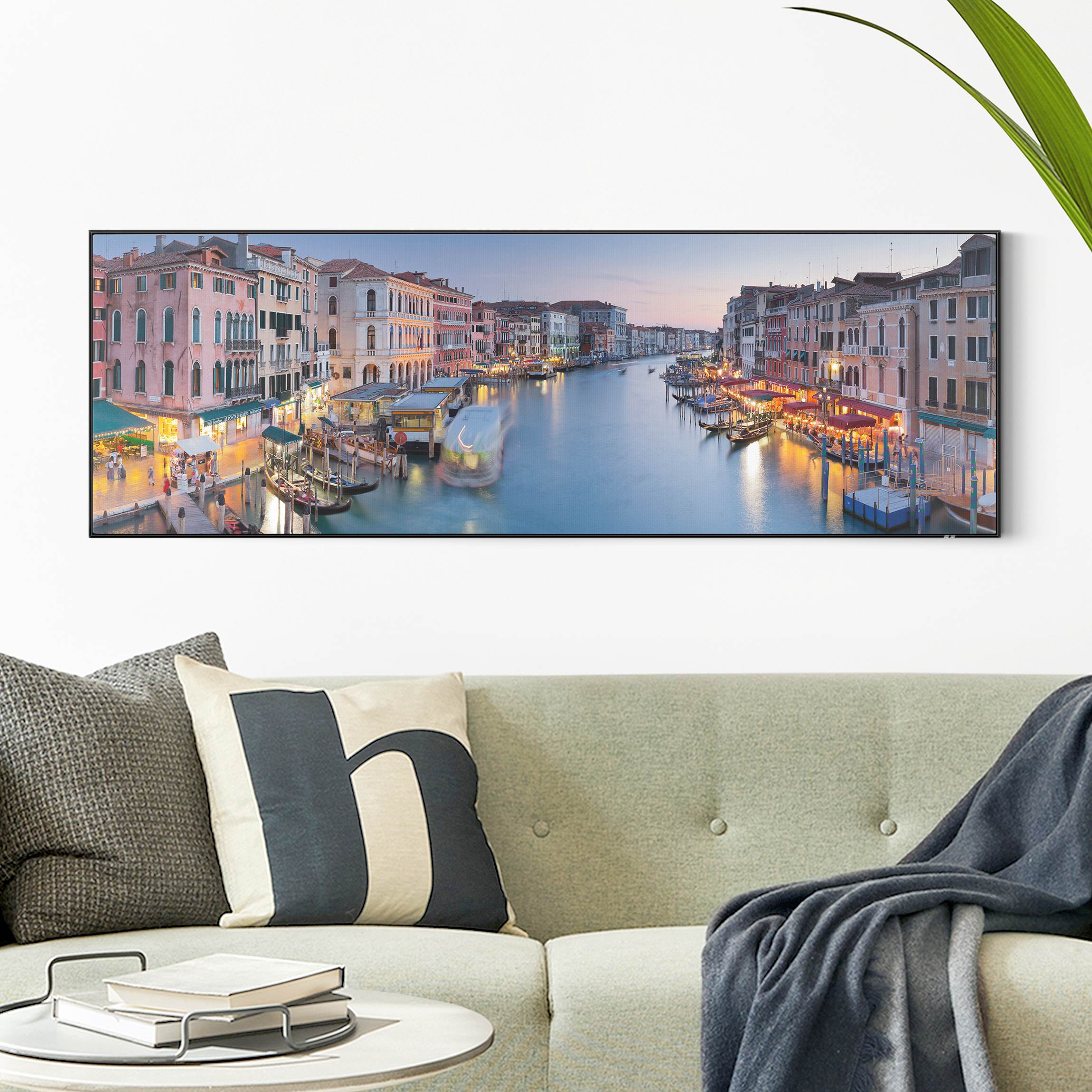 Wechselbild Abendstimmung auf Canal Grande in Venedig