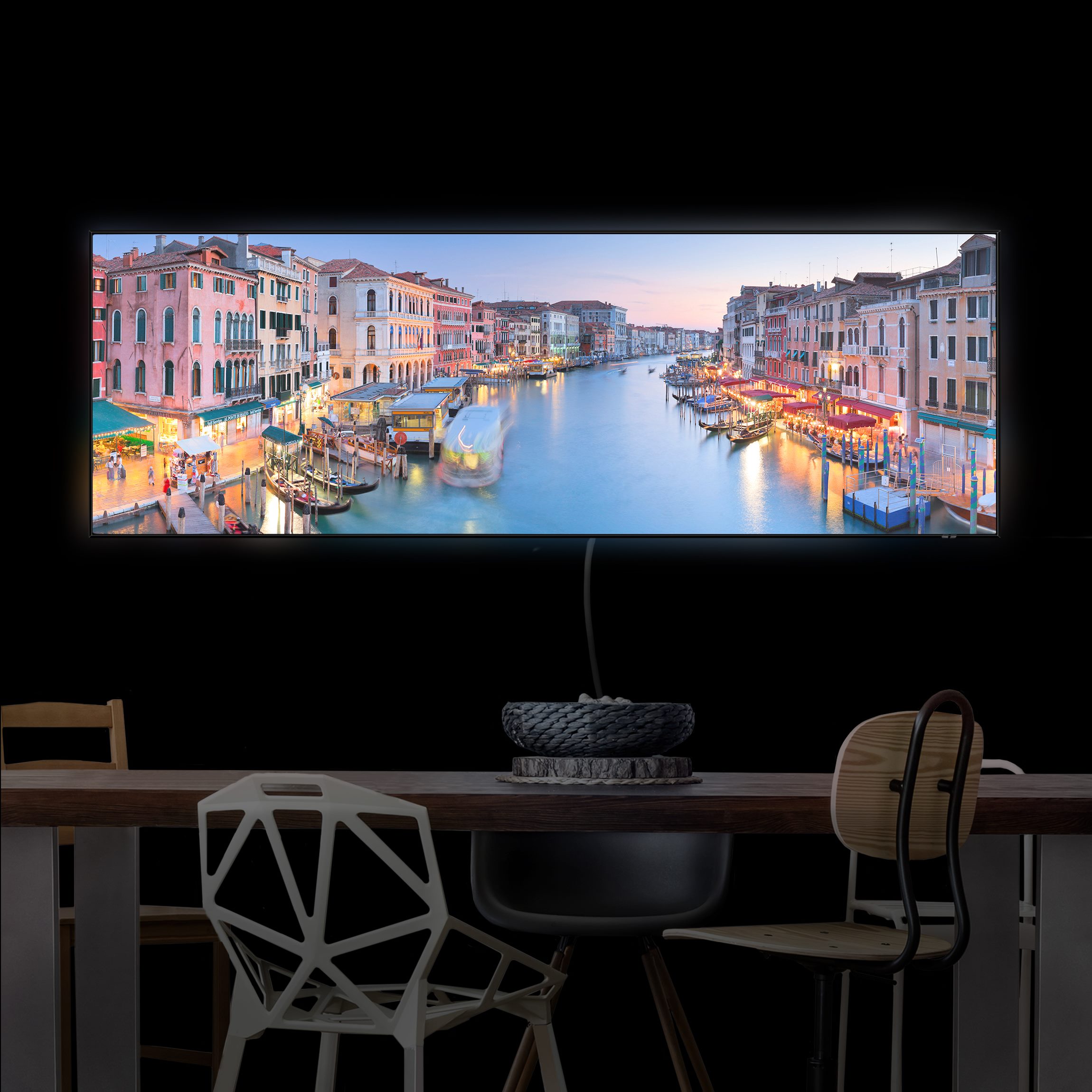 LED-Wechselbild Abendstimmung auf Canal Grande in Venedig