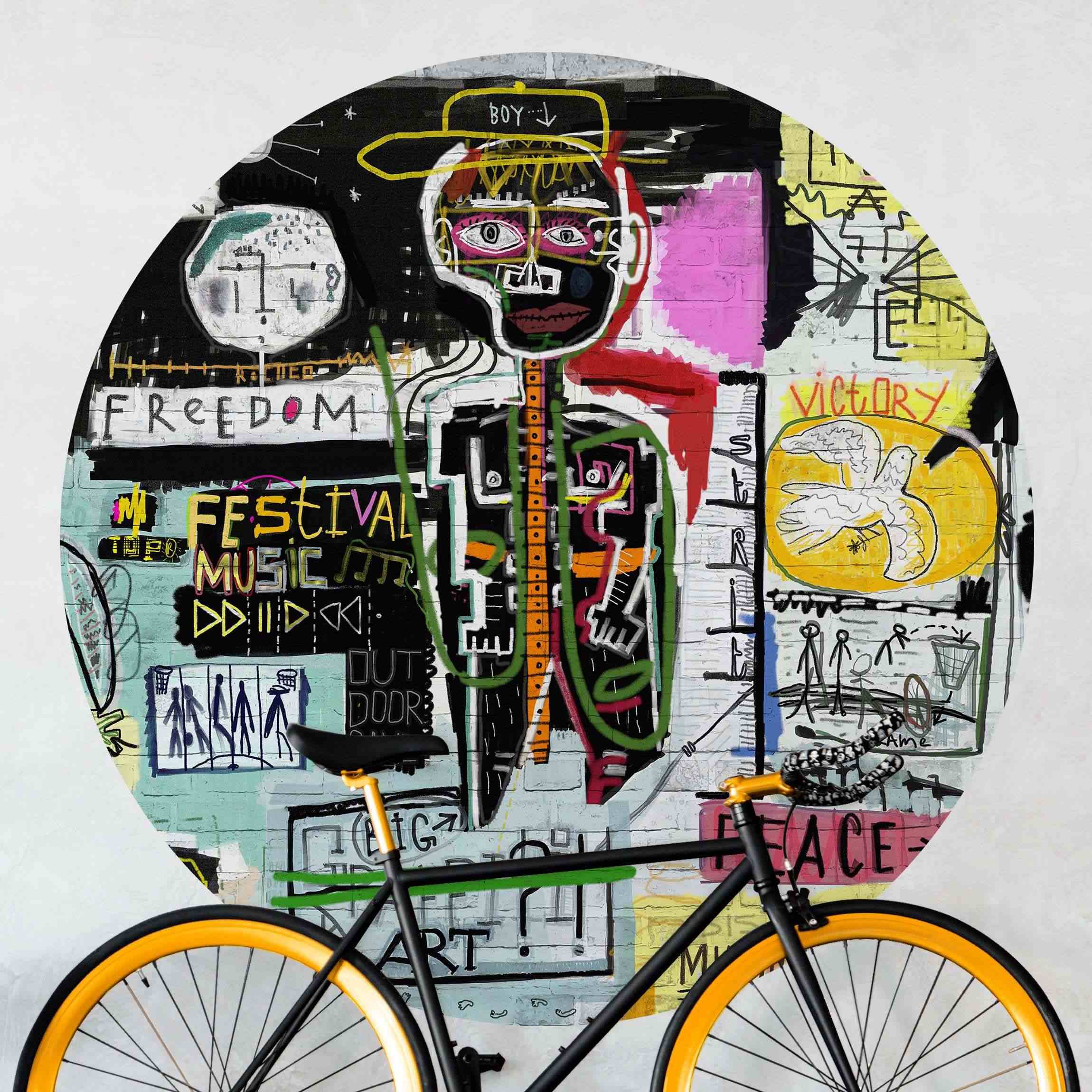 Runde Tapete selbstklebend Abstract Graffiti Art