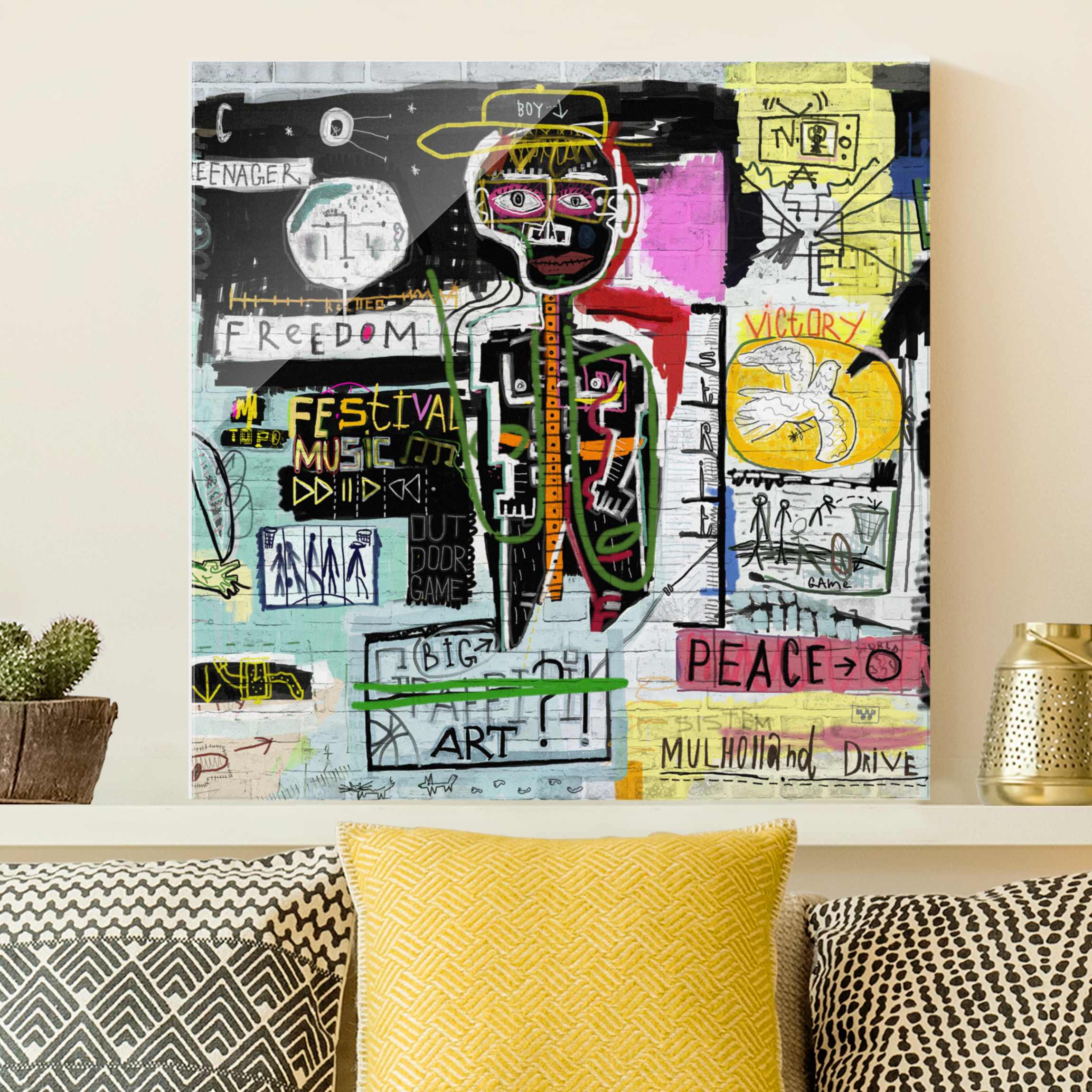 Glasbild Abstract Graffiti Art