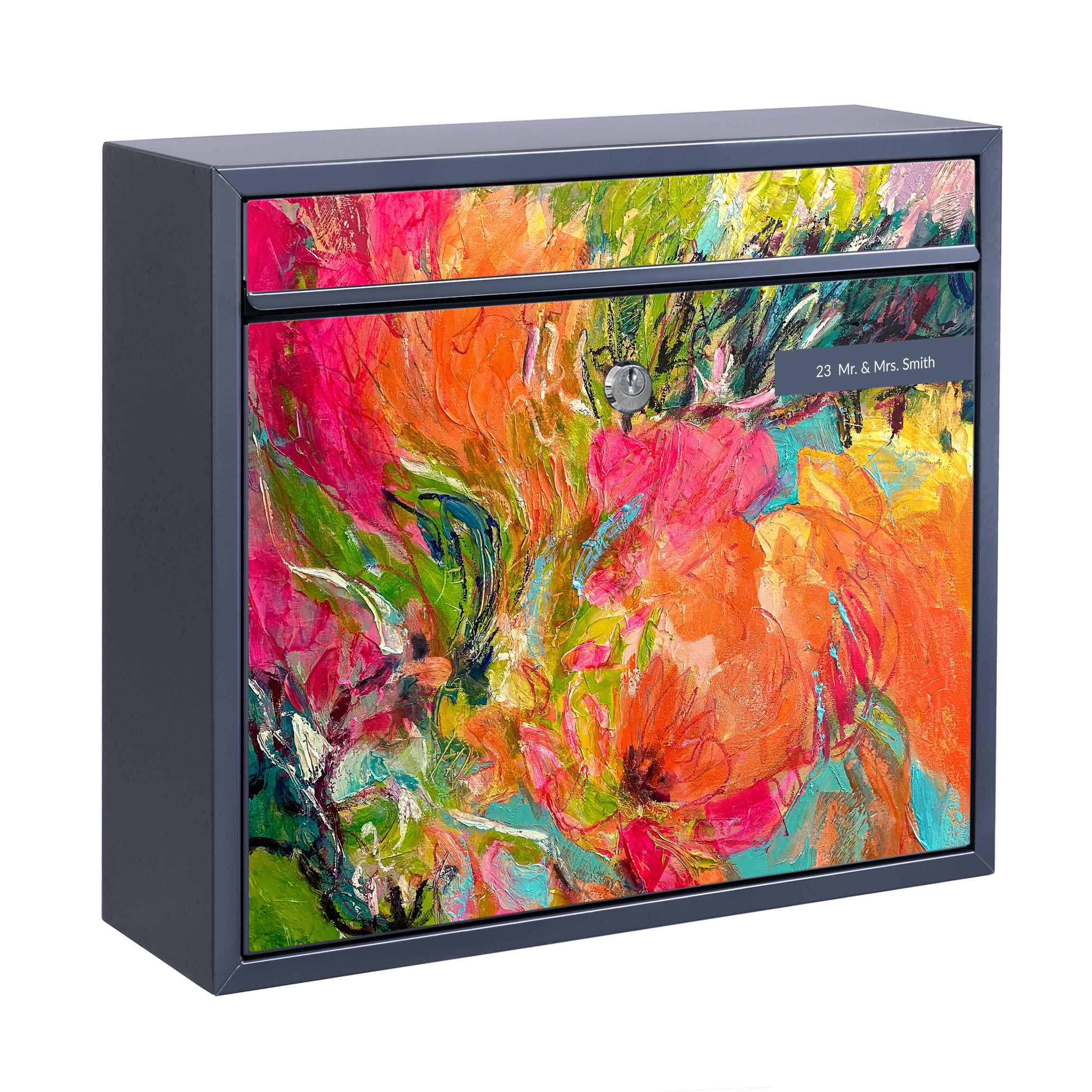 Briefkasten mit eigenem Text Abstrakte Blumen Malerei