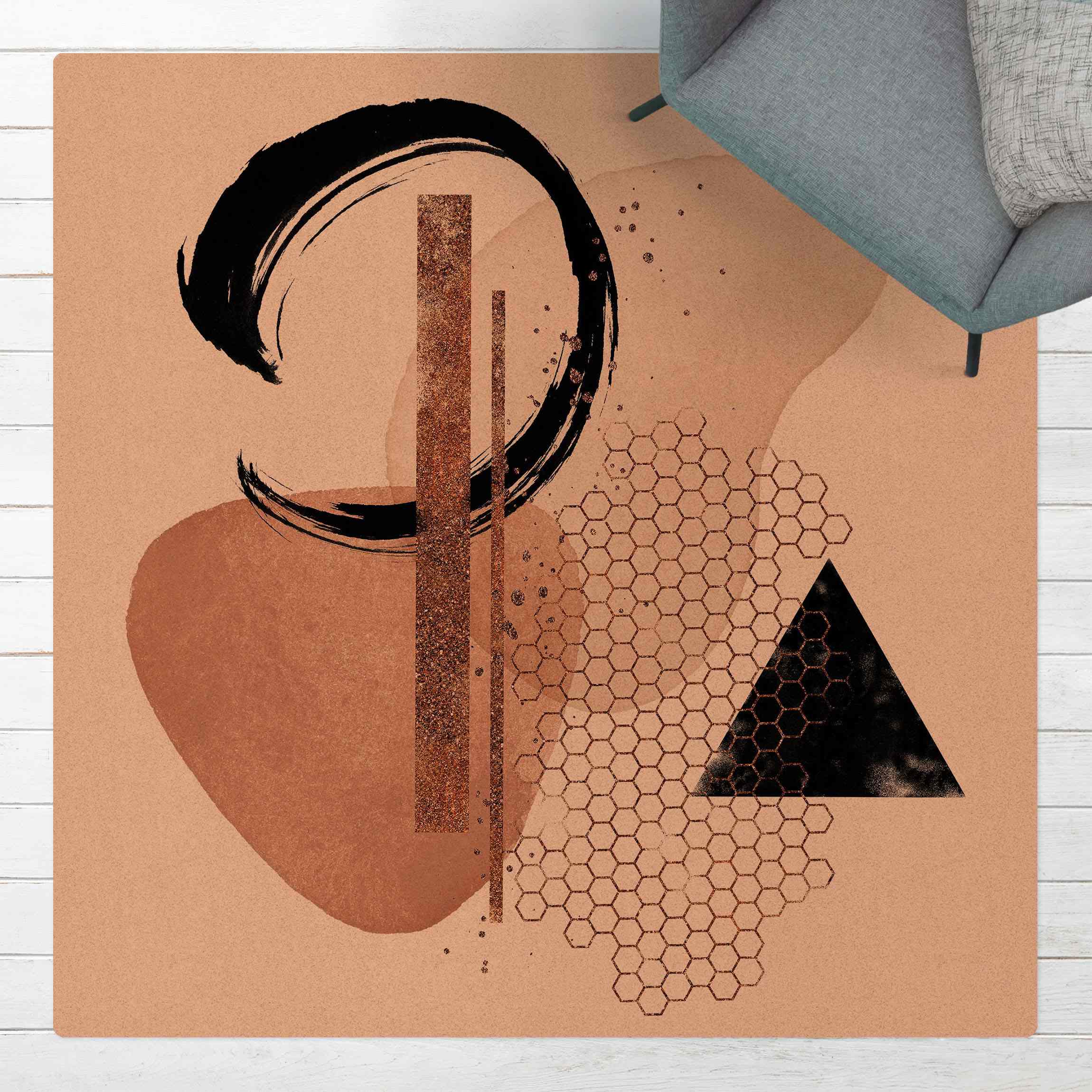 Kork-Teppich Abstrakte Komposition Bienenkönigin