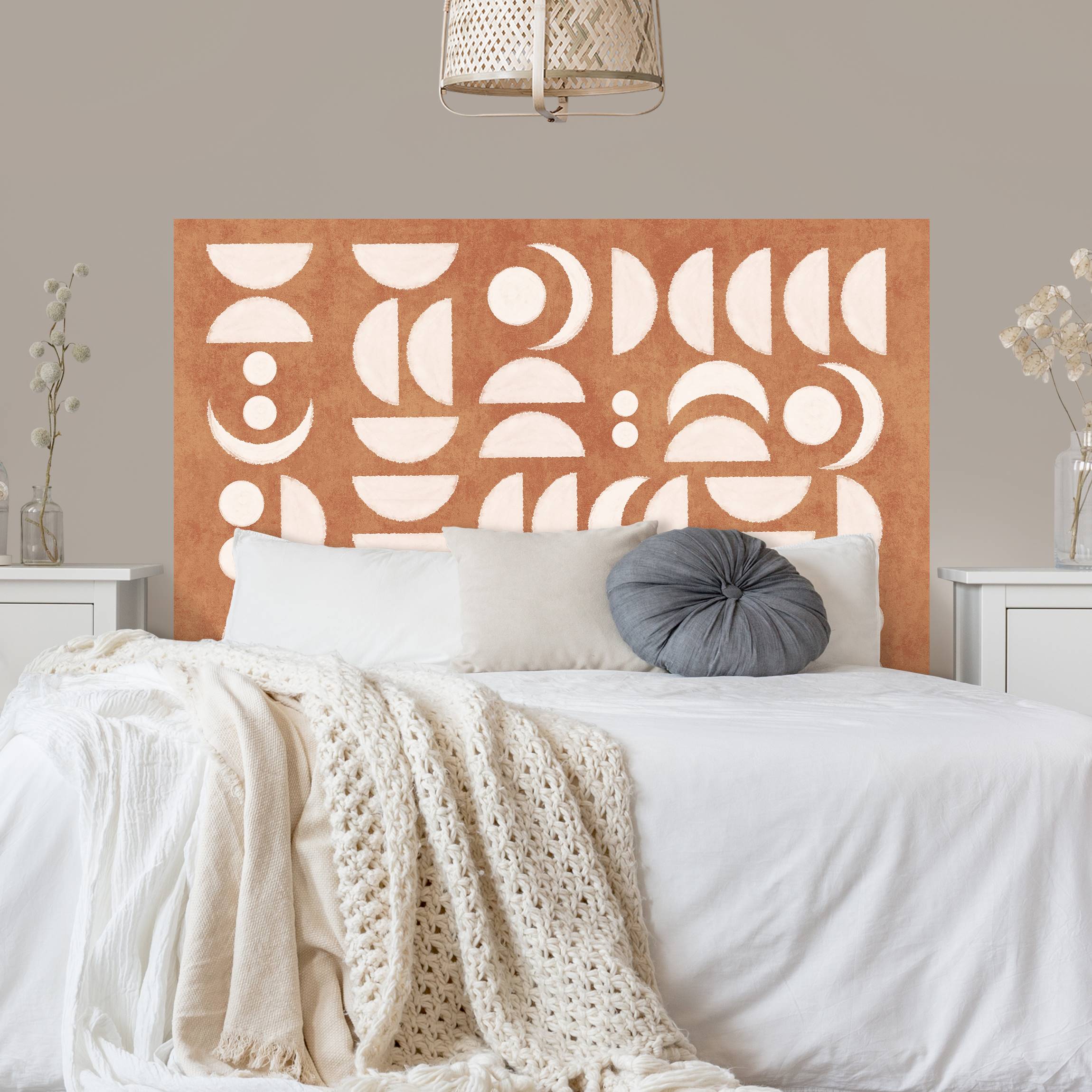 Kopfteil Bett Abstrakte Monde terracotta