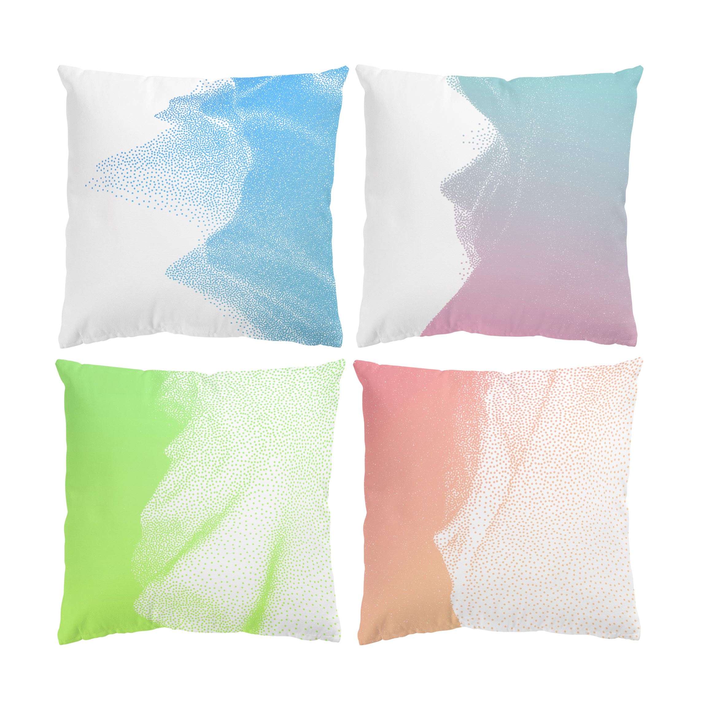 Dekokissen 4er Set Abstrakte Punktlandschaft Buntes Set