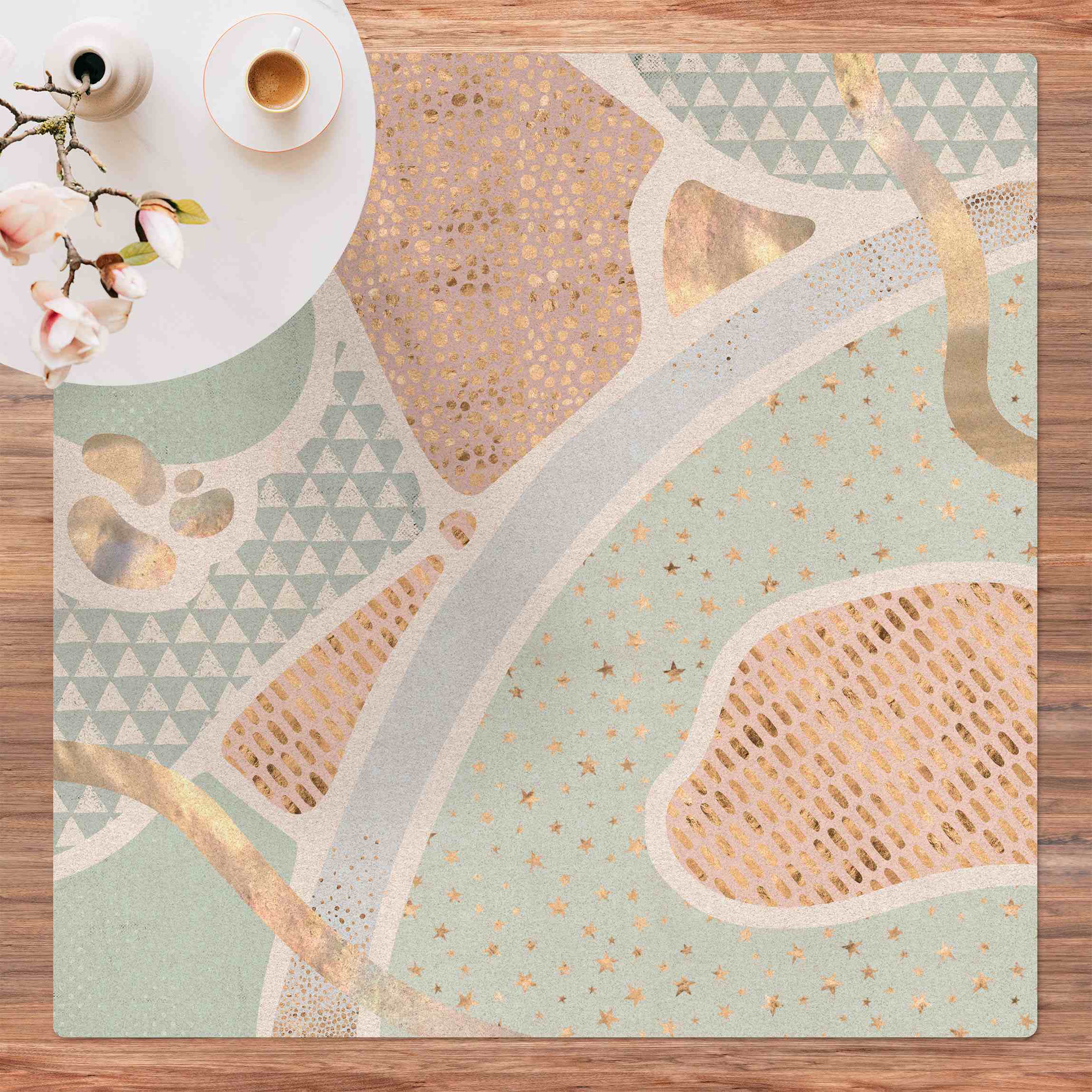 Kork-Teppich Abstrakte Seelandschaft Pastellmuster