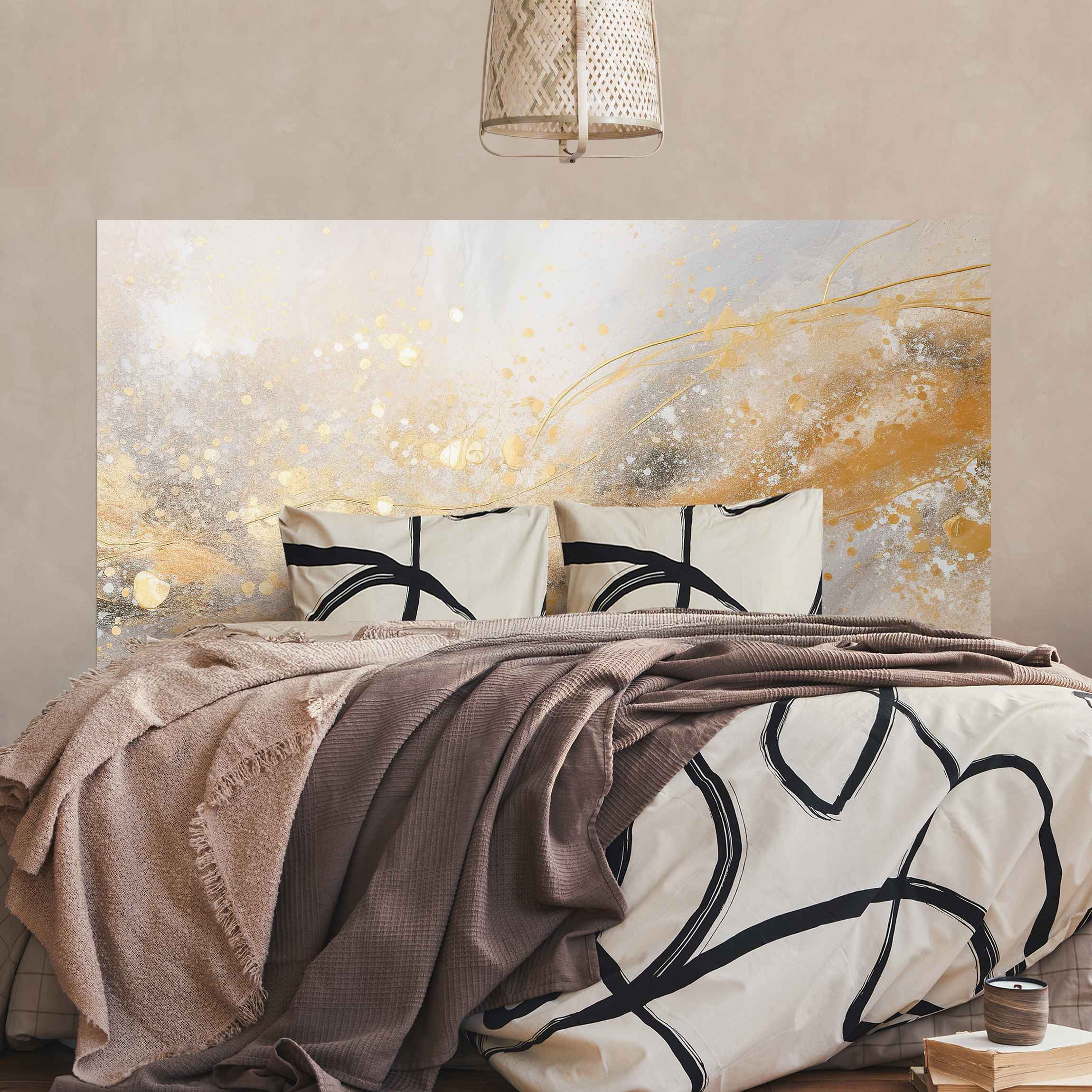 Kopfteil Bett Abstrakter Farbschwung