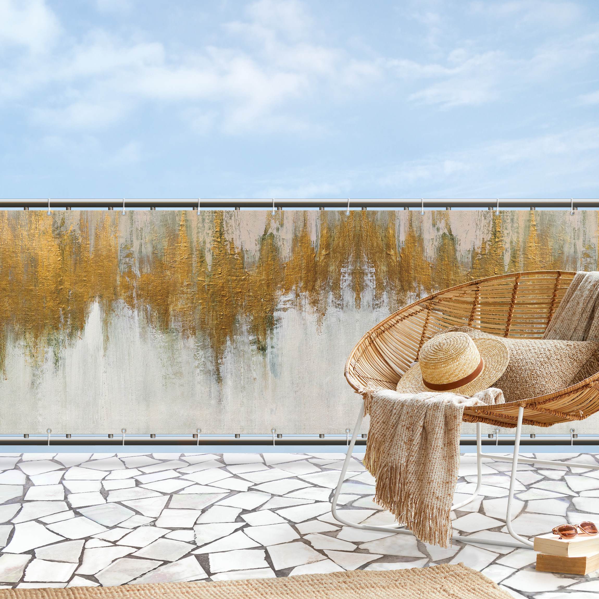 Balkon Sichtschutz Abstrakter Glanz