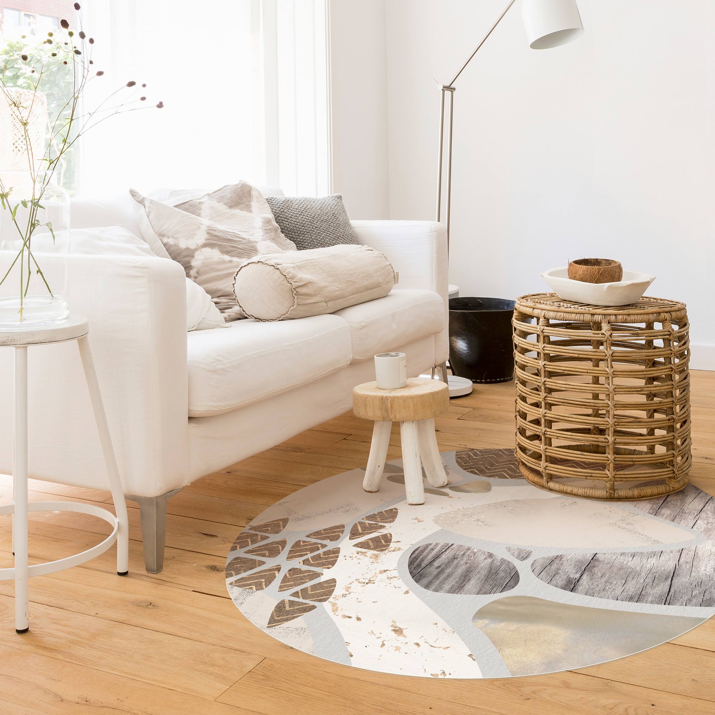 Runder Vinyl-Teppich Abstrakter Steinbruch Pastellmuster