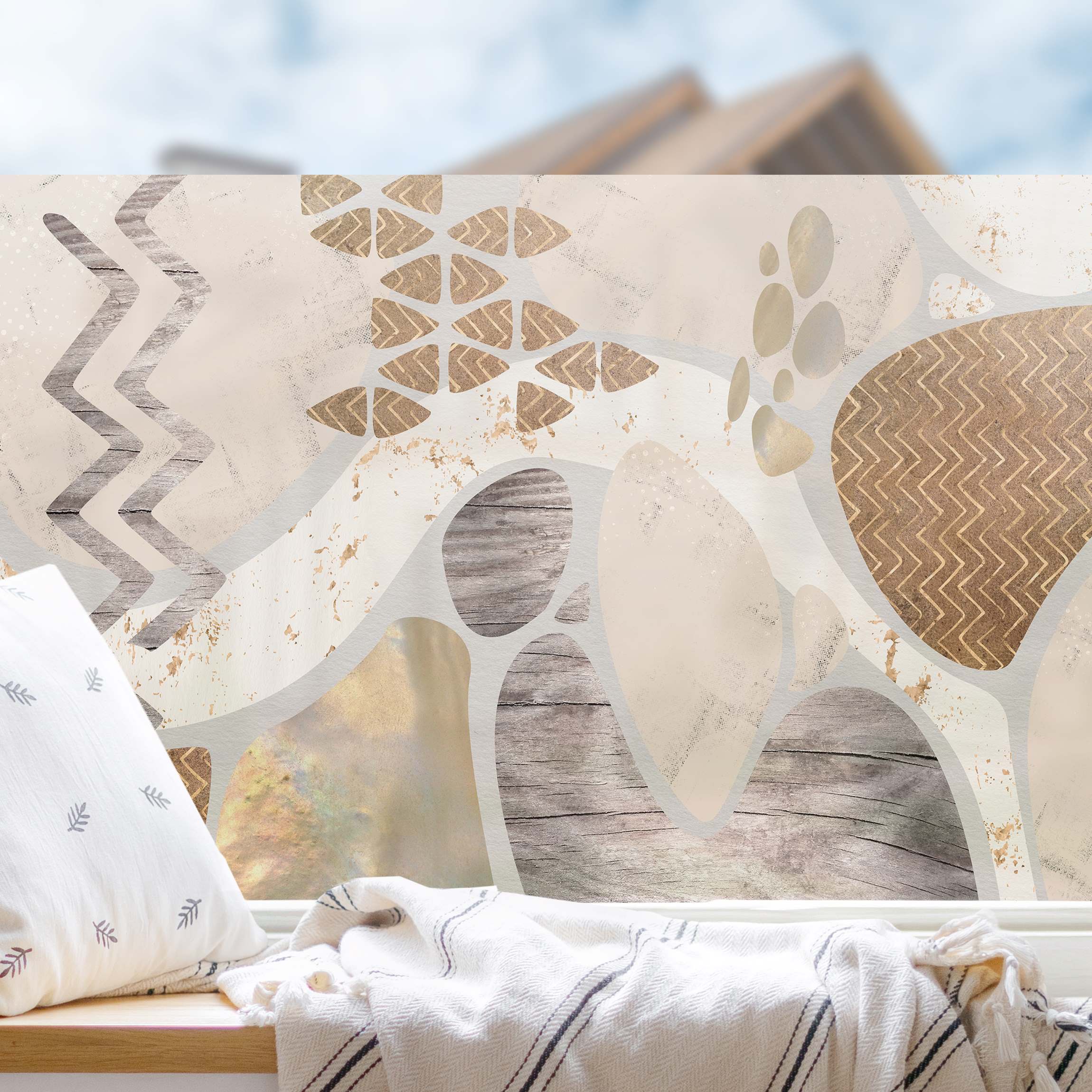 Fensterfolie Abstrakter Steinbruch Pastellmuster