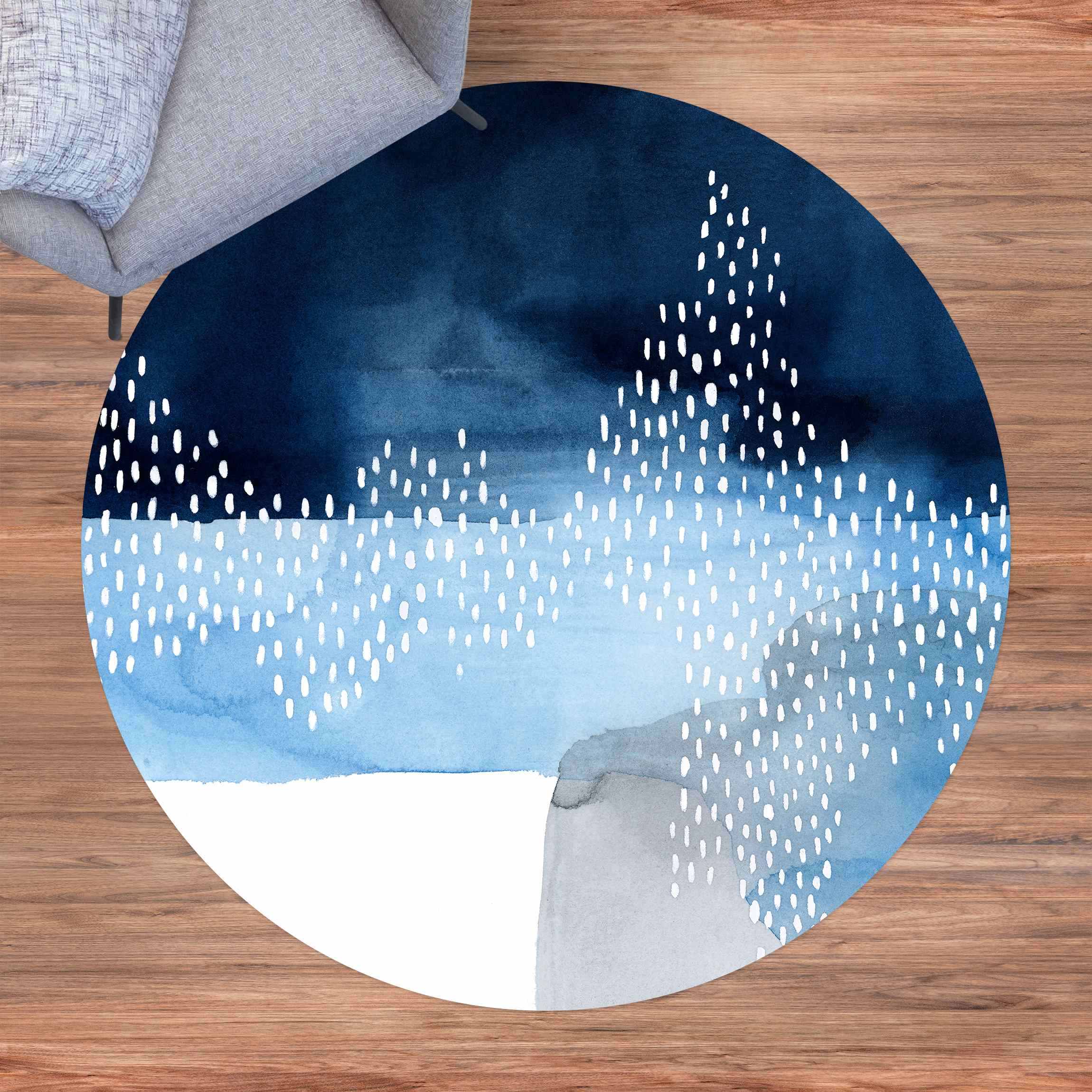 Runder Vinyl-Teppich Abstrakter Wasserfall