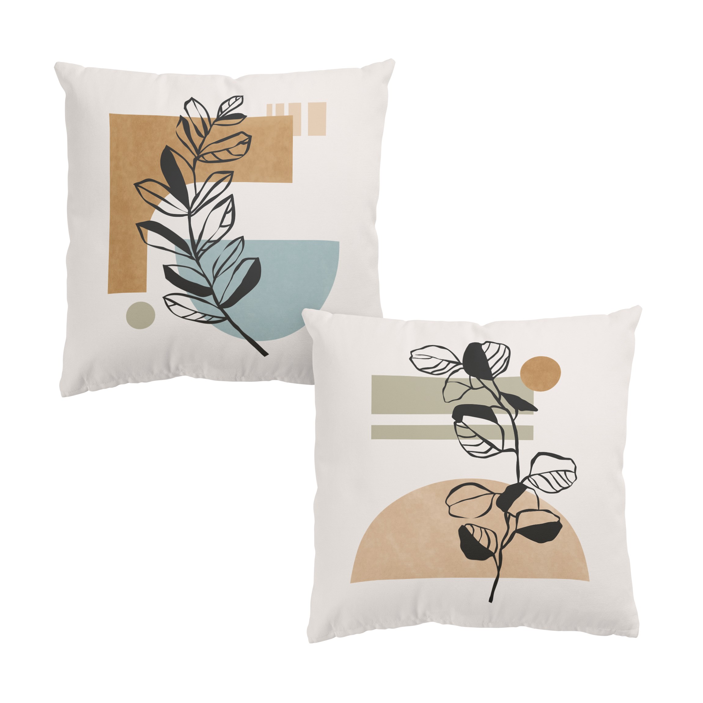 Dekokissen 2er Set Abstraktes Skandinavien Muster Set