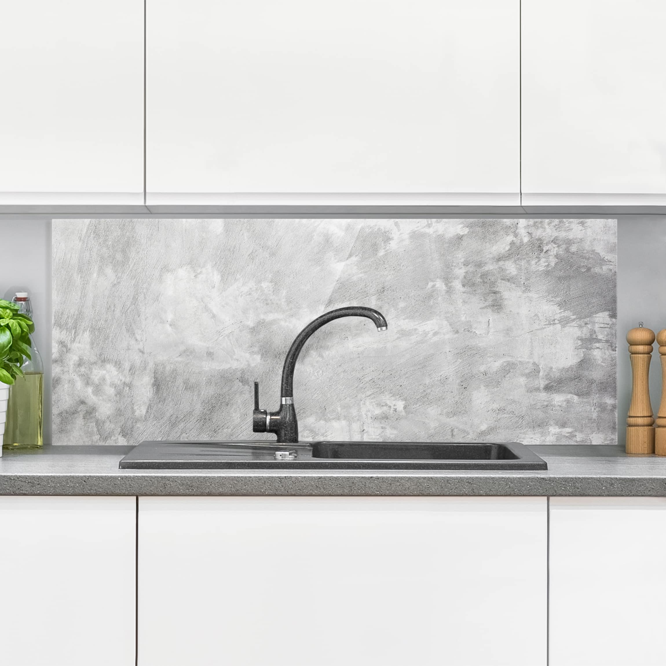 Glas Spritzschutz Industrie-Look Betonoptik