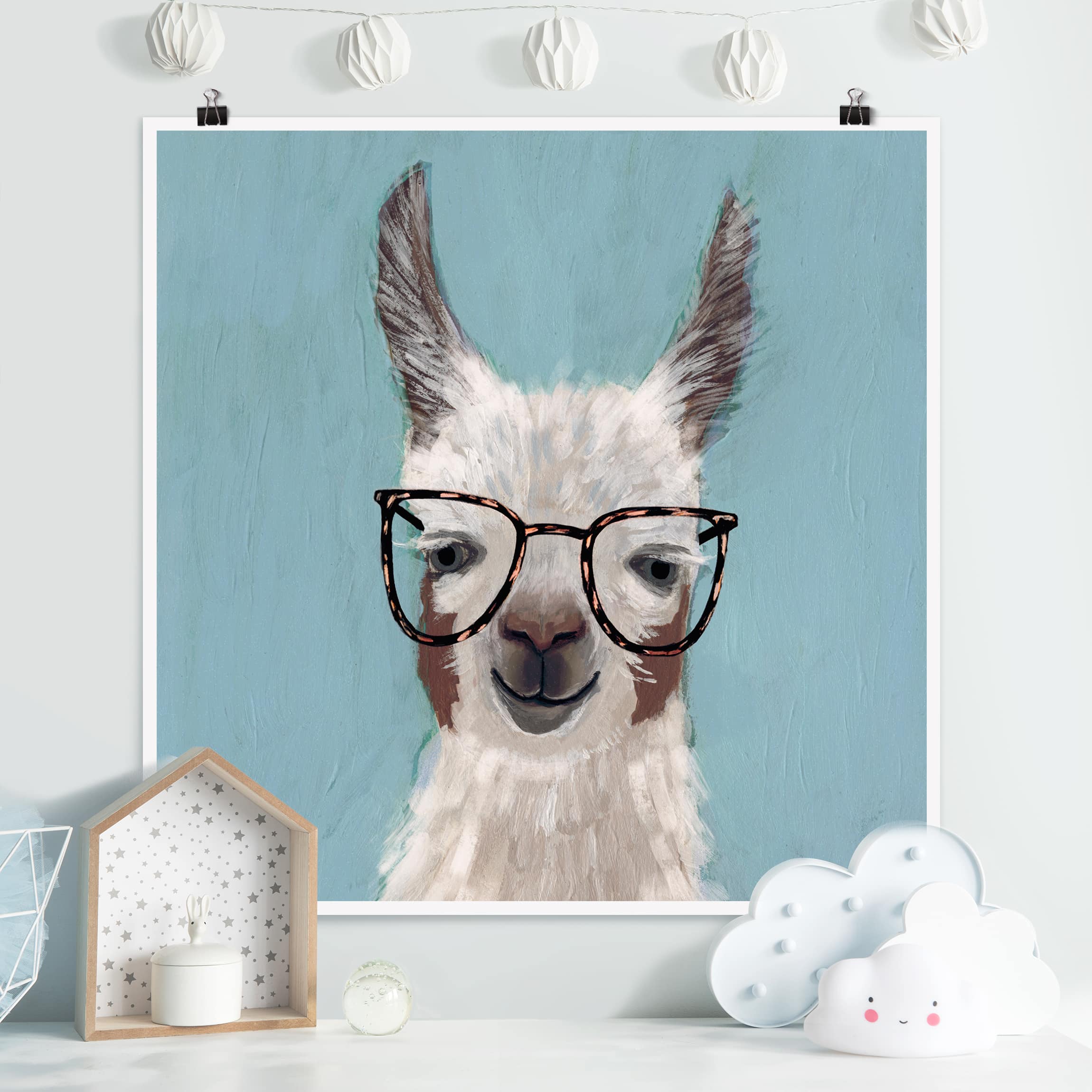 Poster Lama mit Brille II