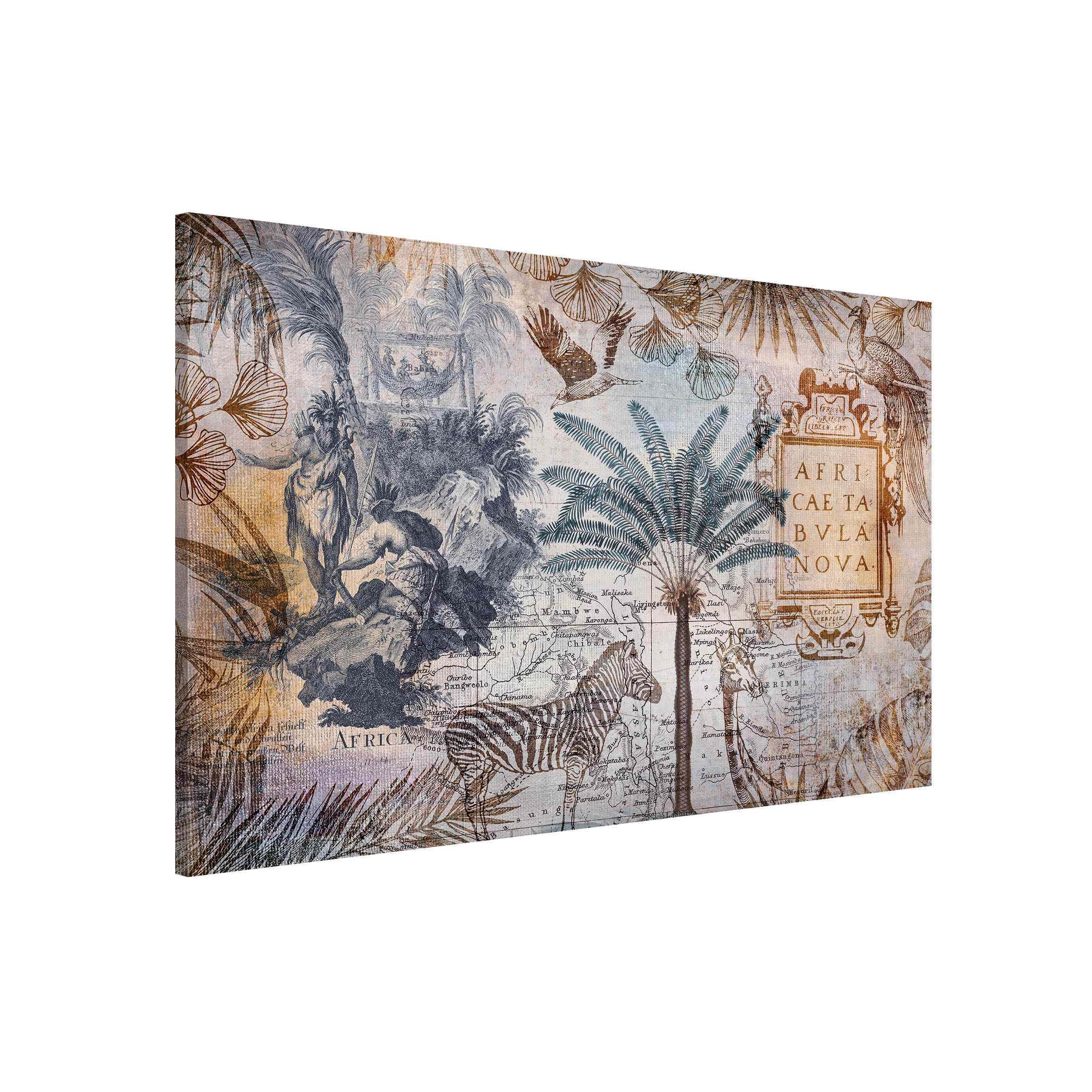 Magnettafel Vintage Collage Landkarte Afrika