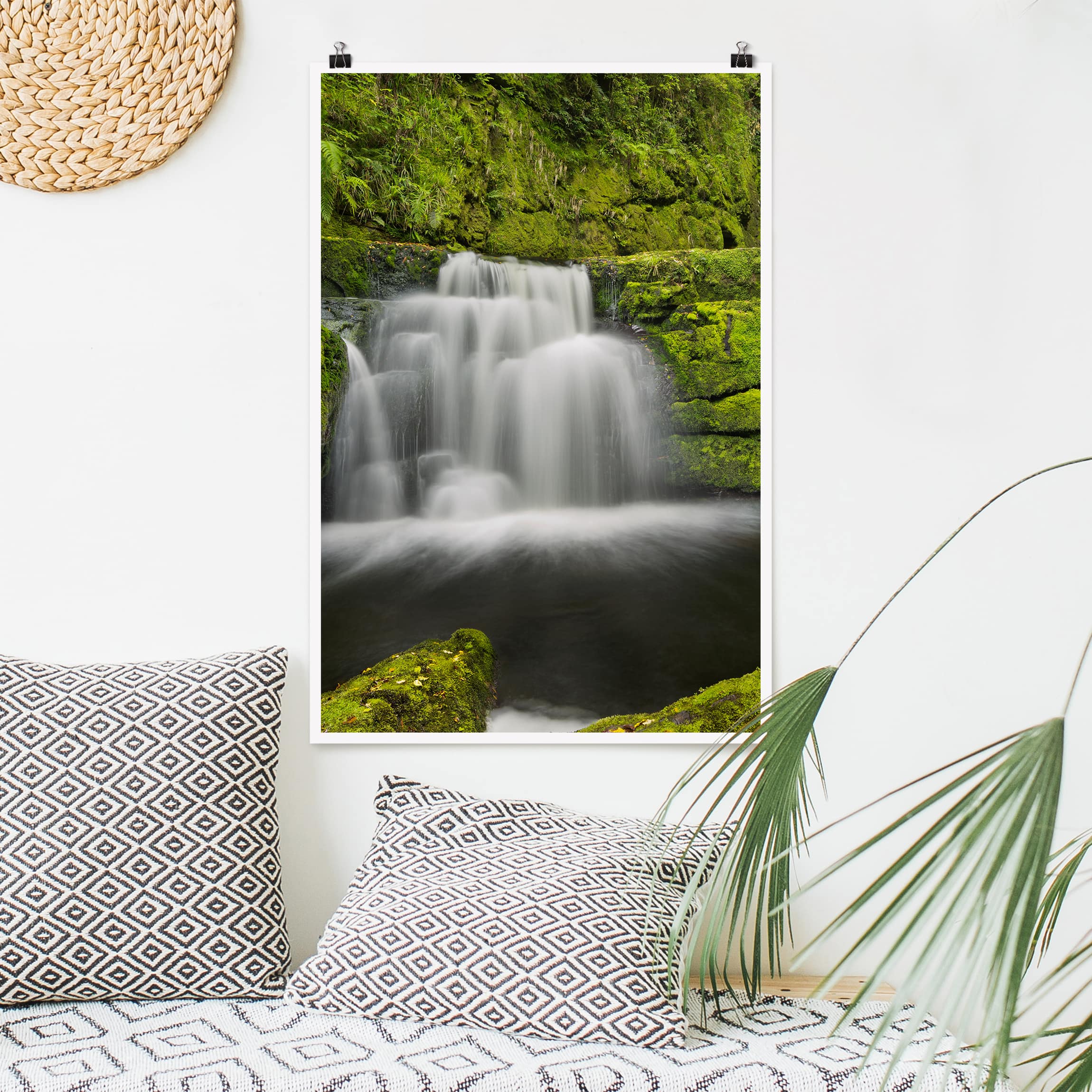 Poster - Hochformat Lower McLean Falls in Neuseeland