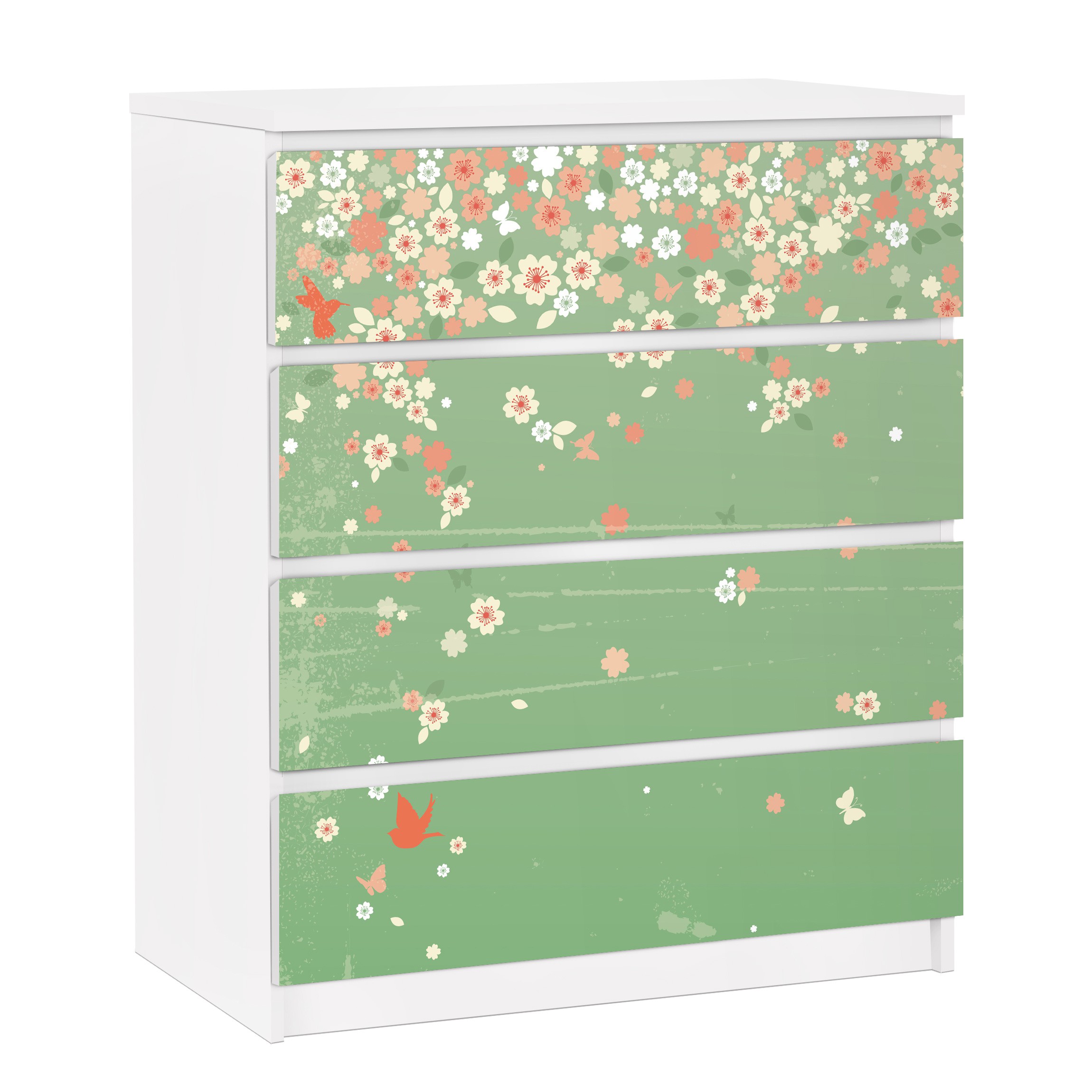 Möbelfolie für IKEA Malm Kommode 4 Schubladen No.EK236 Spring Background
