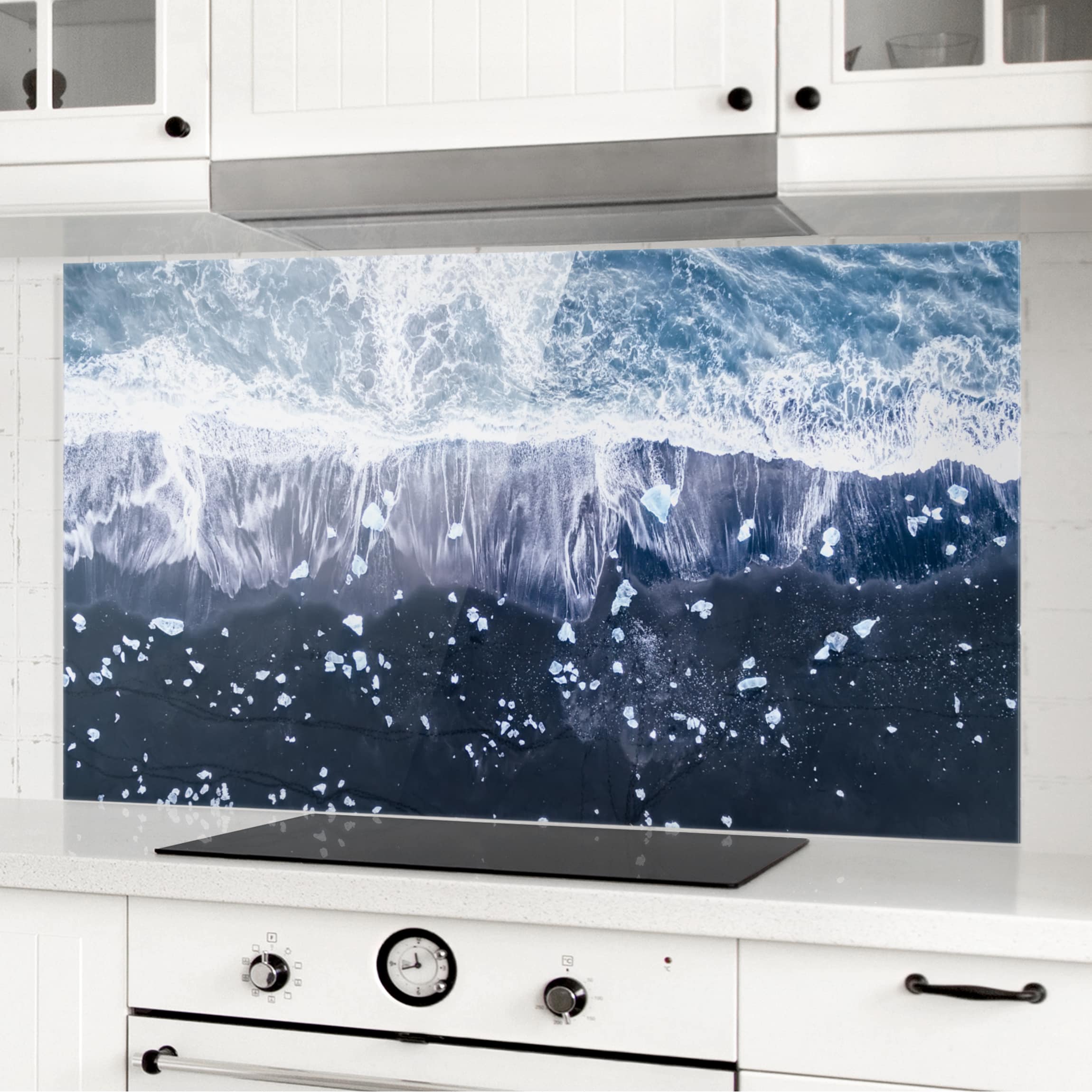 Glas Spritzschutz Luftbild - Jökulsárlón in Island