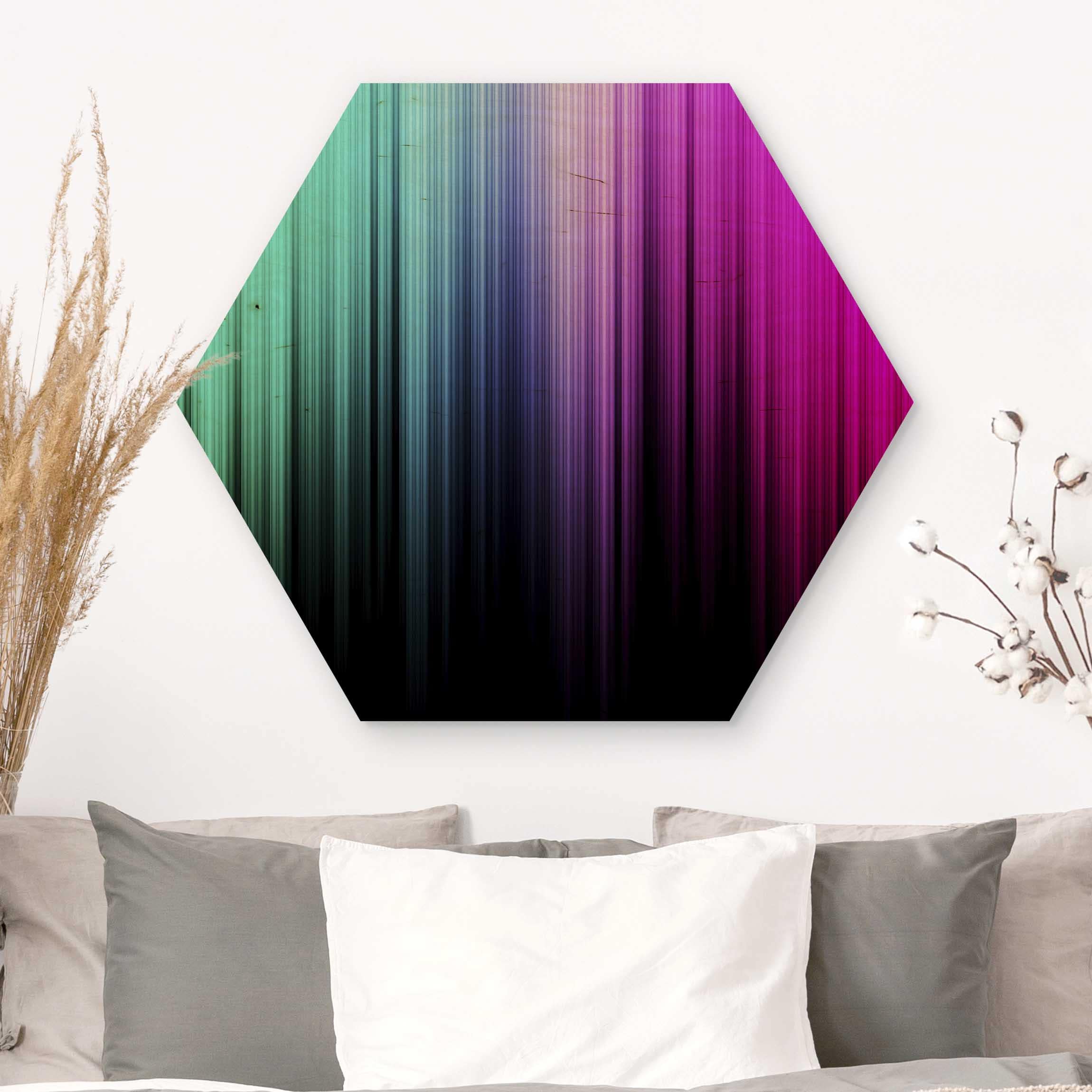 Hexagon-Holzbild Rainbow Display