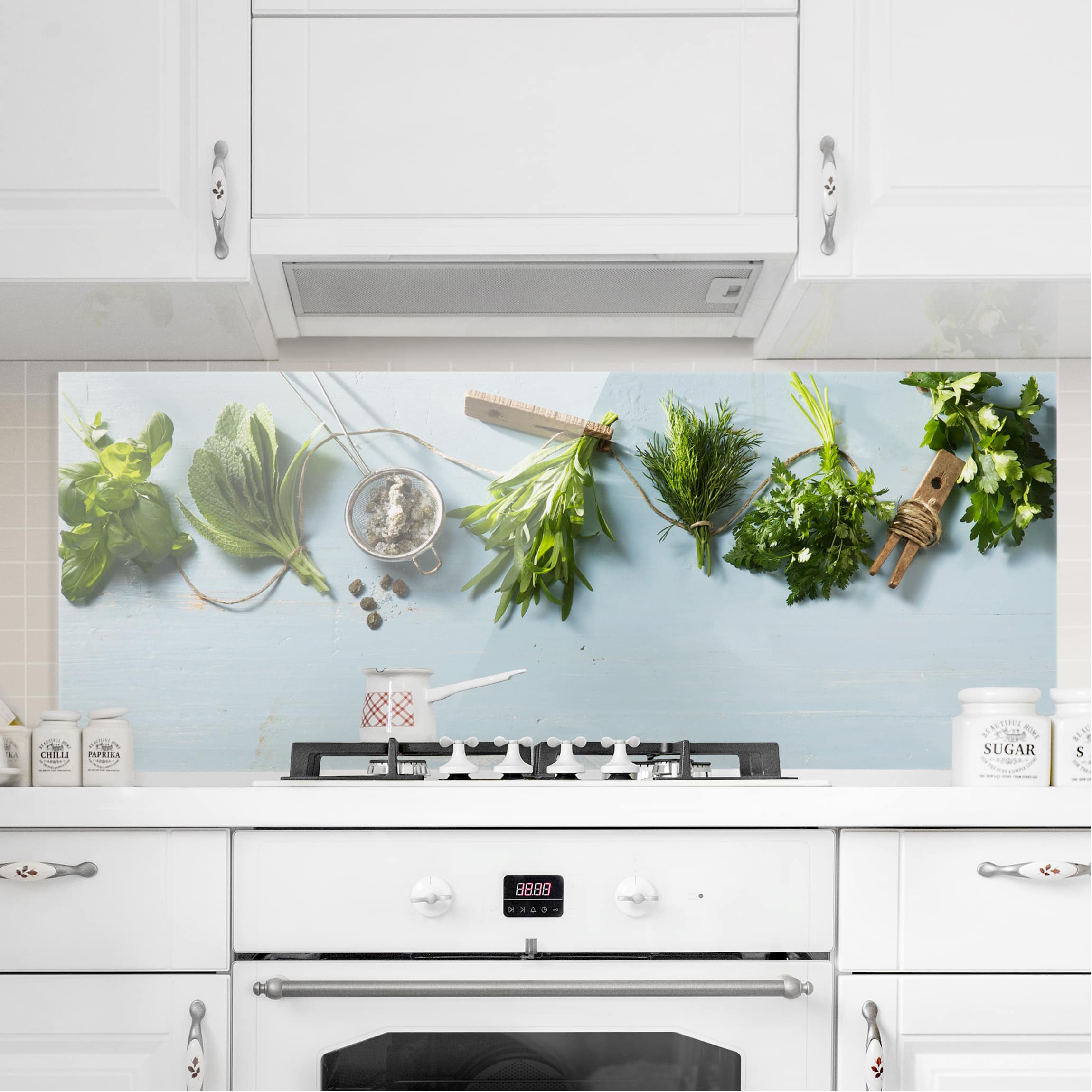 Glas Spritzschutz - Panorama Gebündelte Kräuter