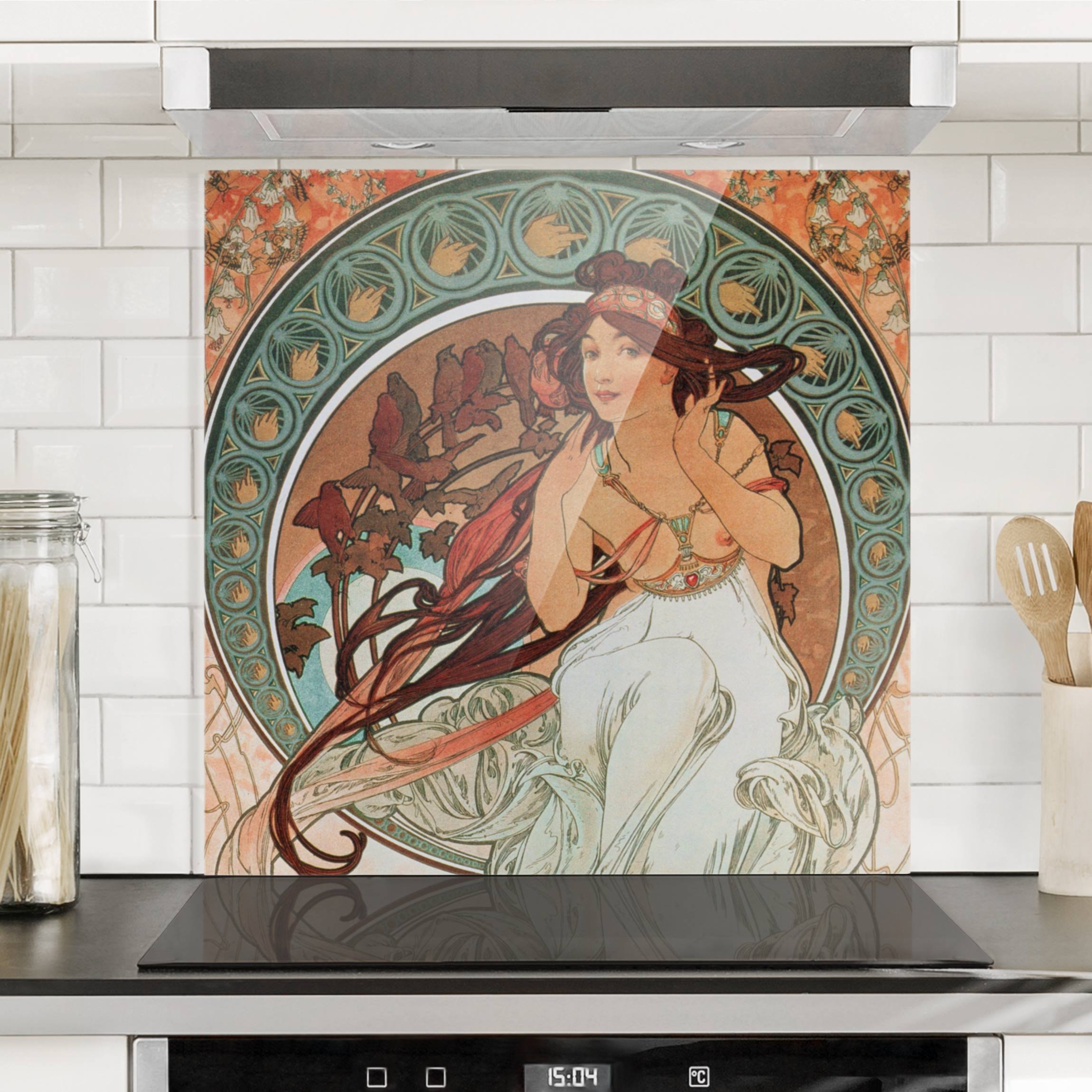 Spritzschutz Alfons Mucha - Vier Künste - Die Musik