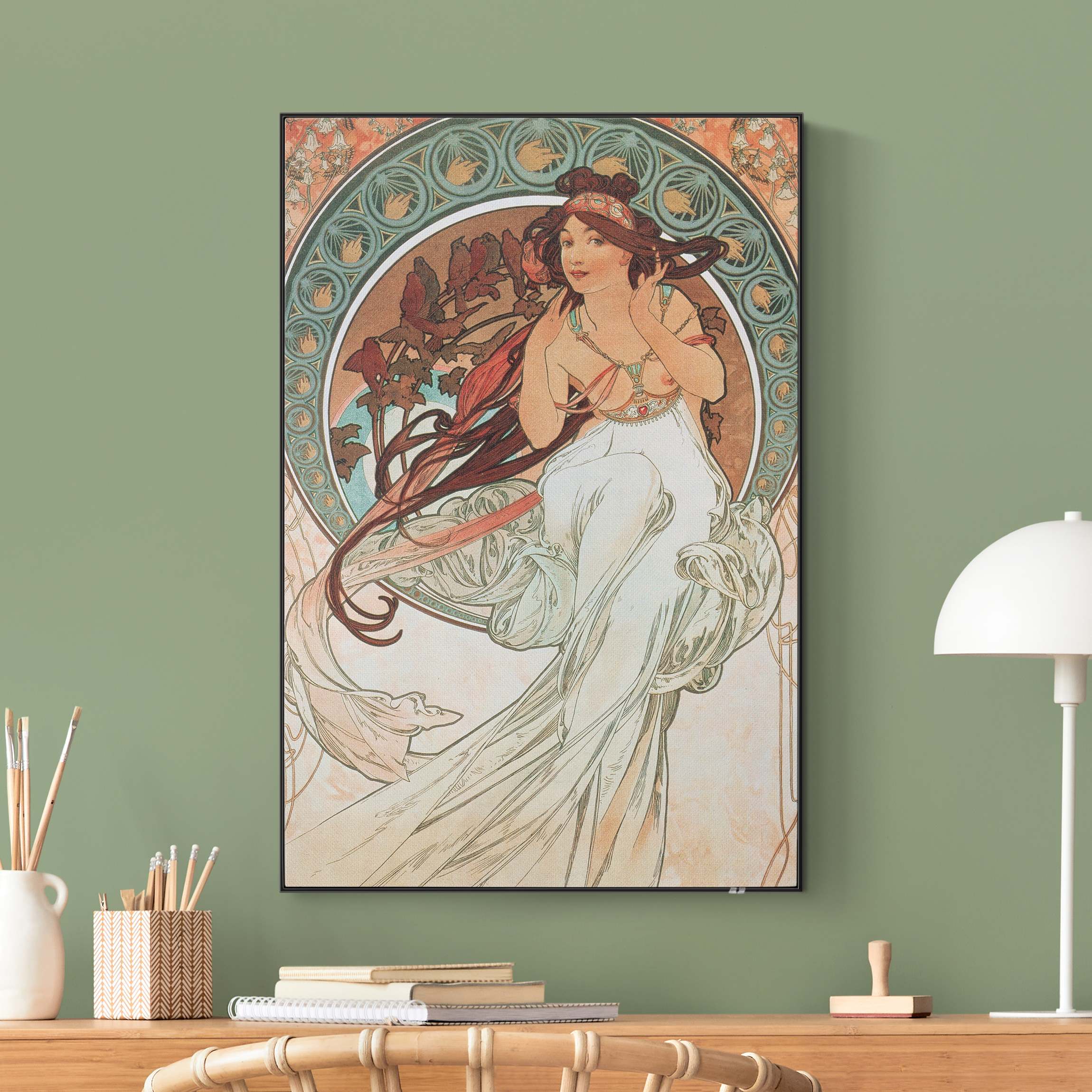 Akustik-Wechselbild Alfons Mucha - Vier Künste - Die Musik