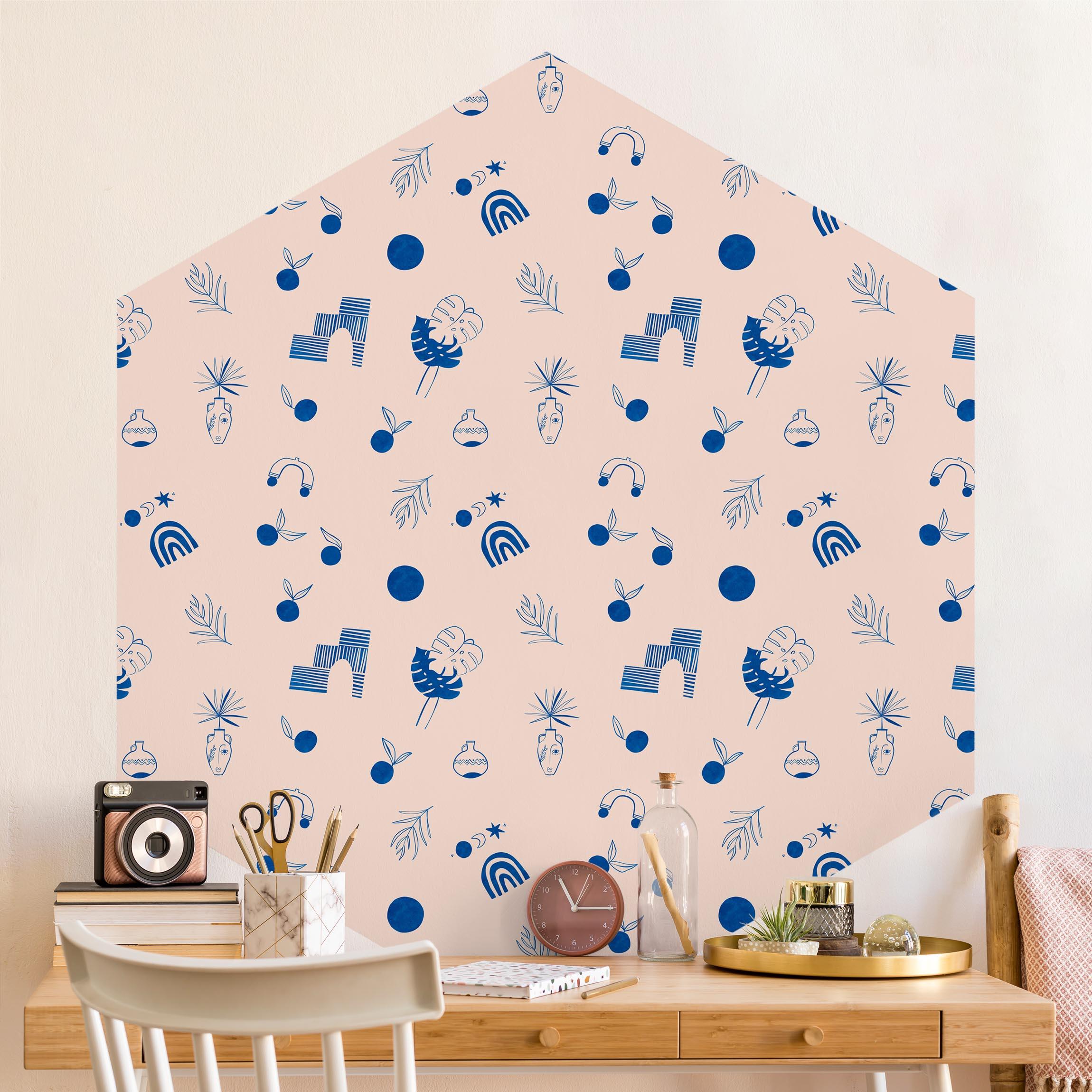 Hexagon Tapete selbstklebend Alina Buffiere - Sommer