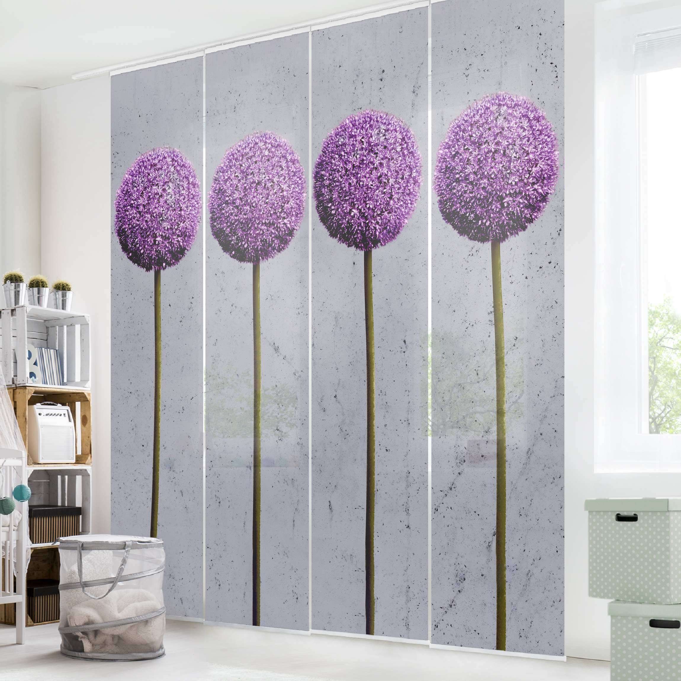 Schiebegardine Set Allium Kugel-Blüten