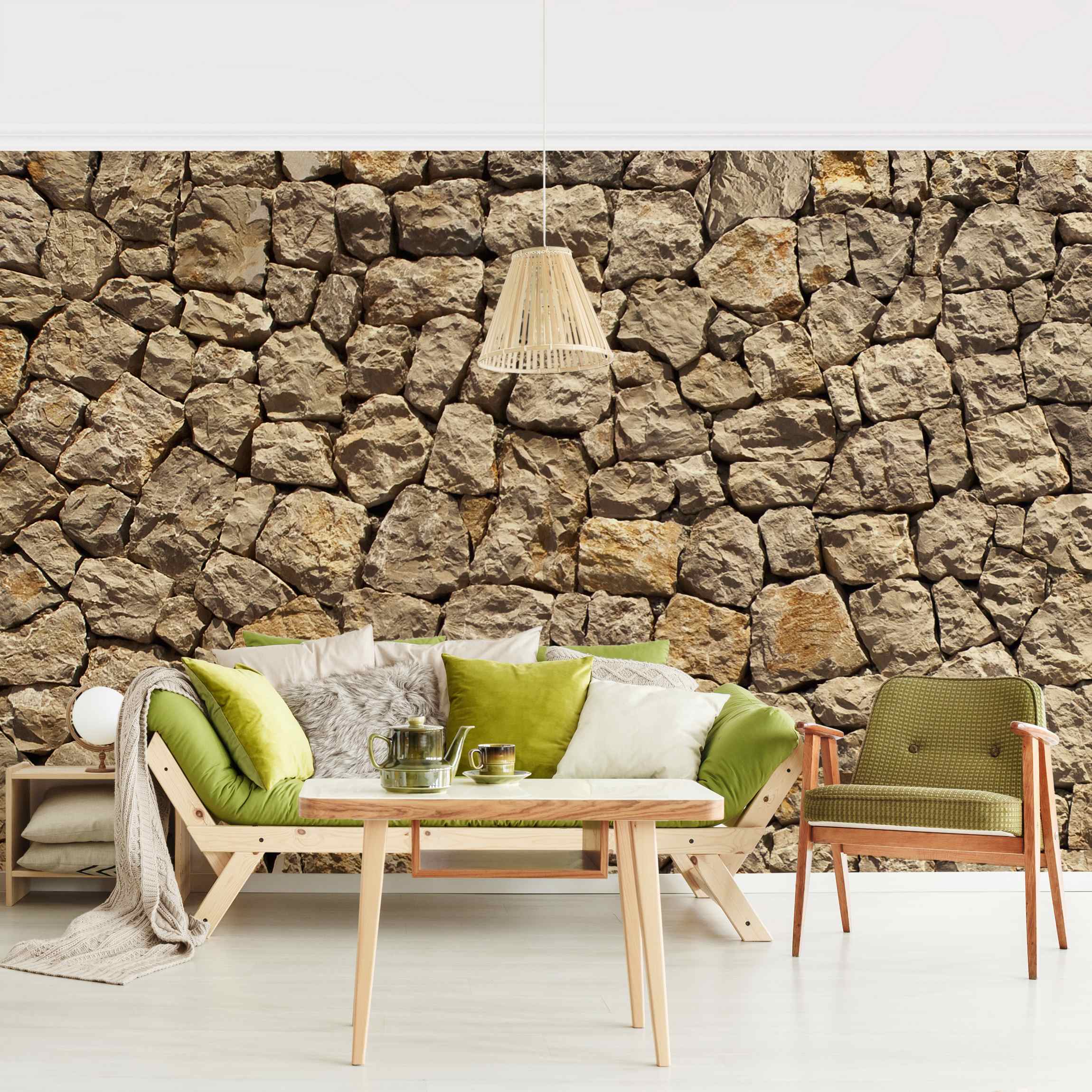 Fototapete Alte Wand aus Pflasterstein