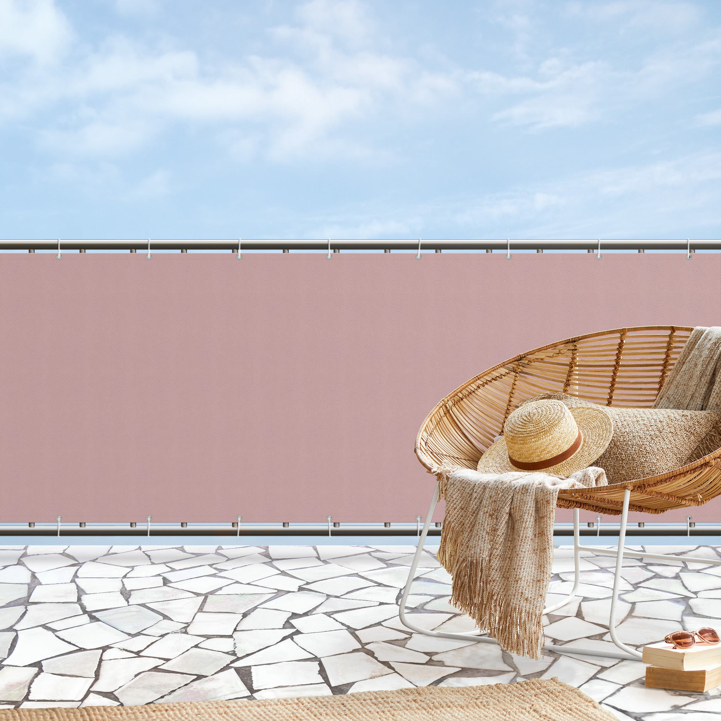 Balkon Sichtschutz Altrosa