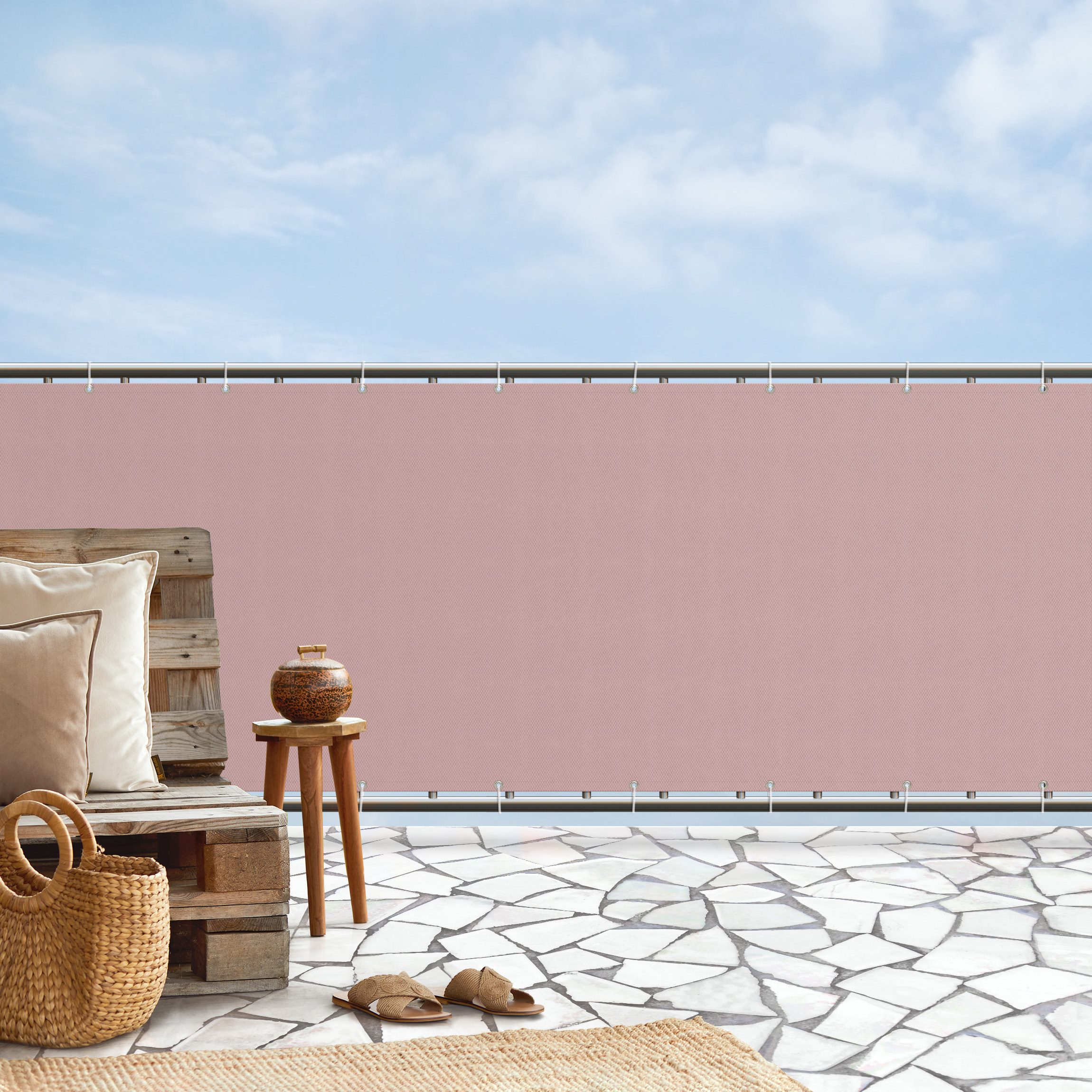 Balkon Sichtschutz Altrosa