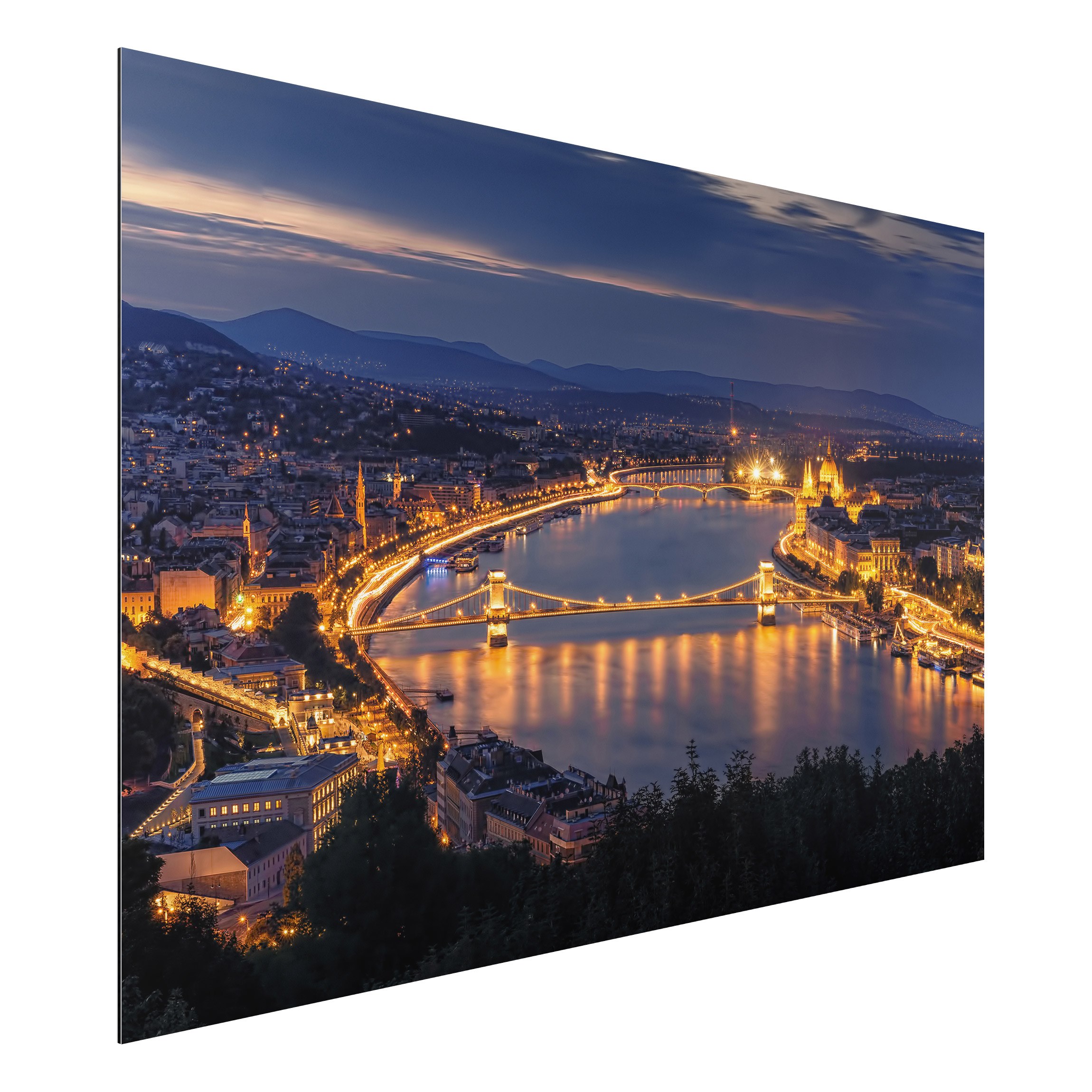 Alu-Dibond Outdoor Bild Blick über Budapest
