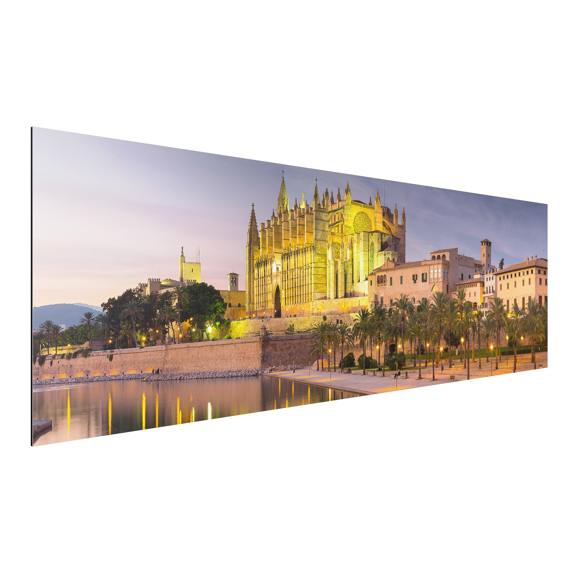 Alu-Dibond Outdoor Bild Catedral de Mallorca Wasserspiegelung