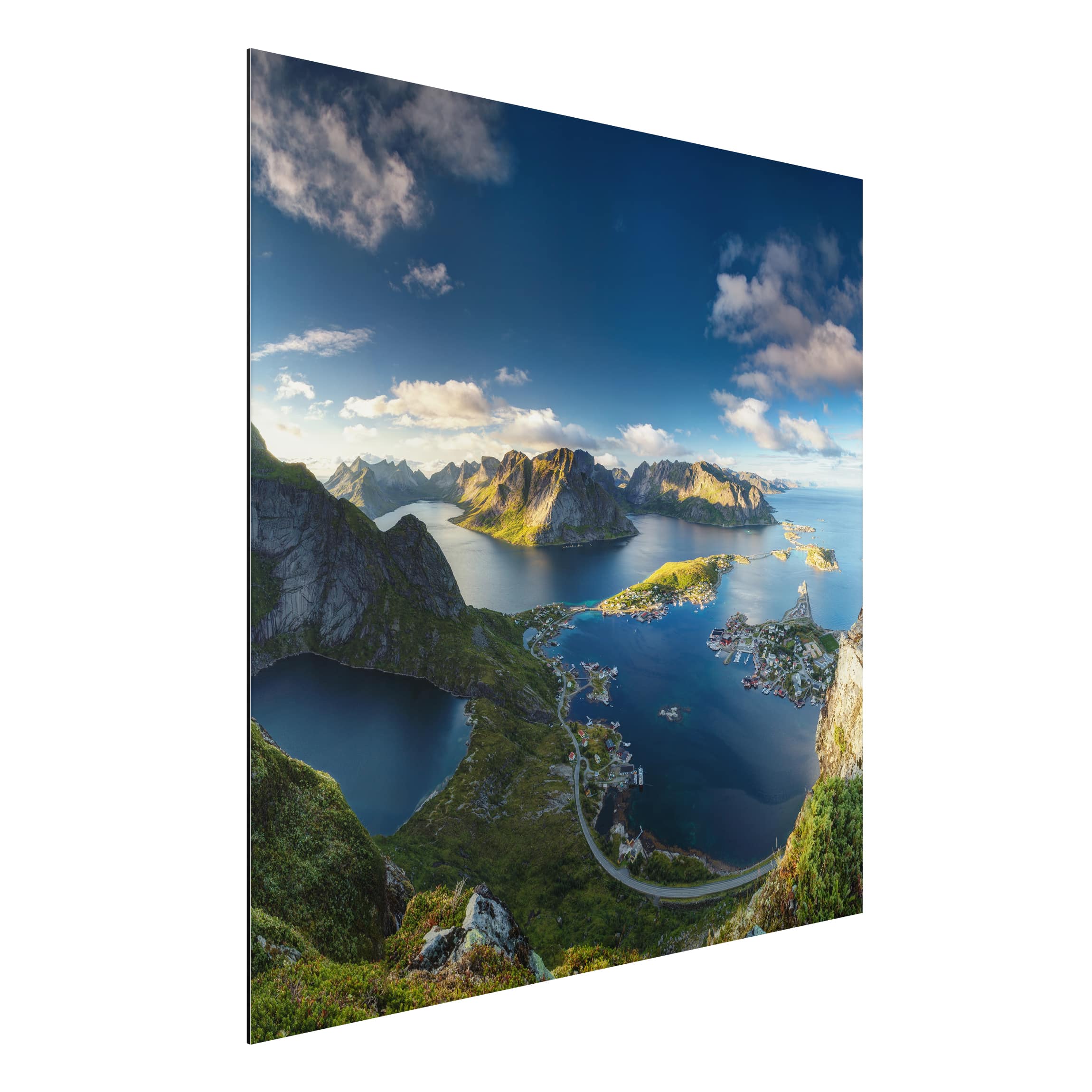 Alu-Dibond Outdoor Bild Fjordblick in Reinebringen