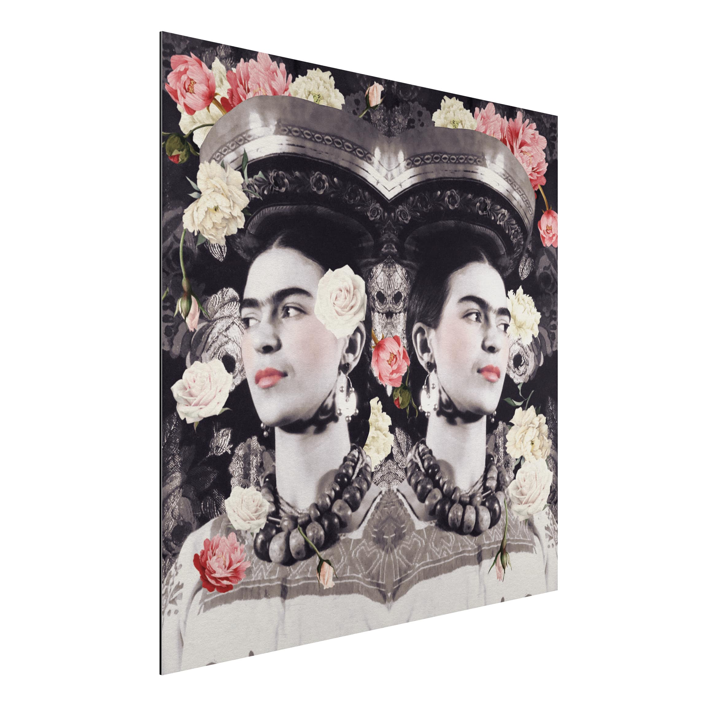 Alu-Dibond Outdoor Bild Frida Kahlo - Blumenflut