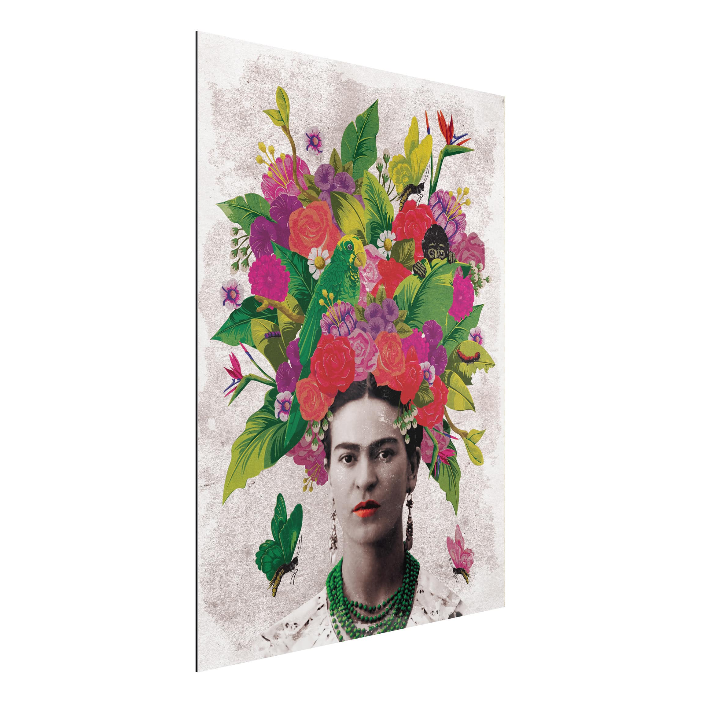 Alu-Dibond Outdoor Bild Frida Kahlo - Blumenportrait