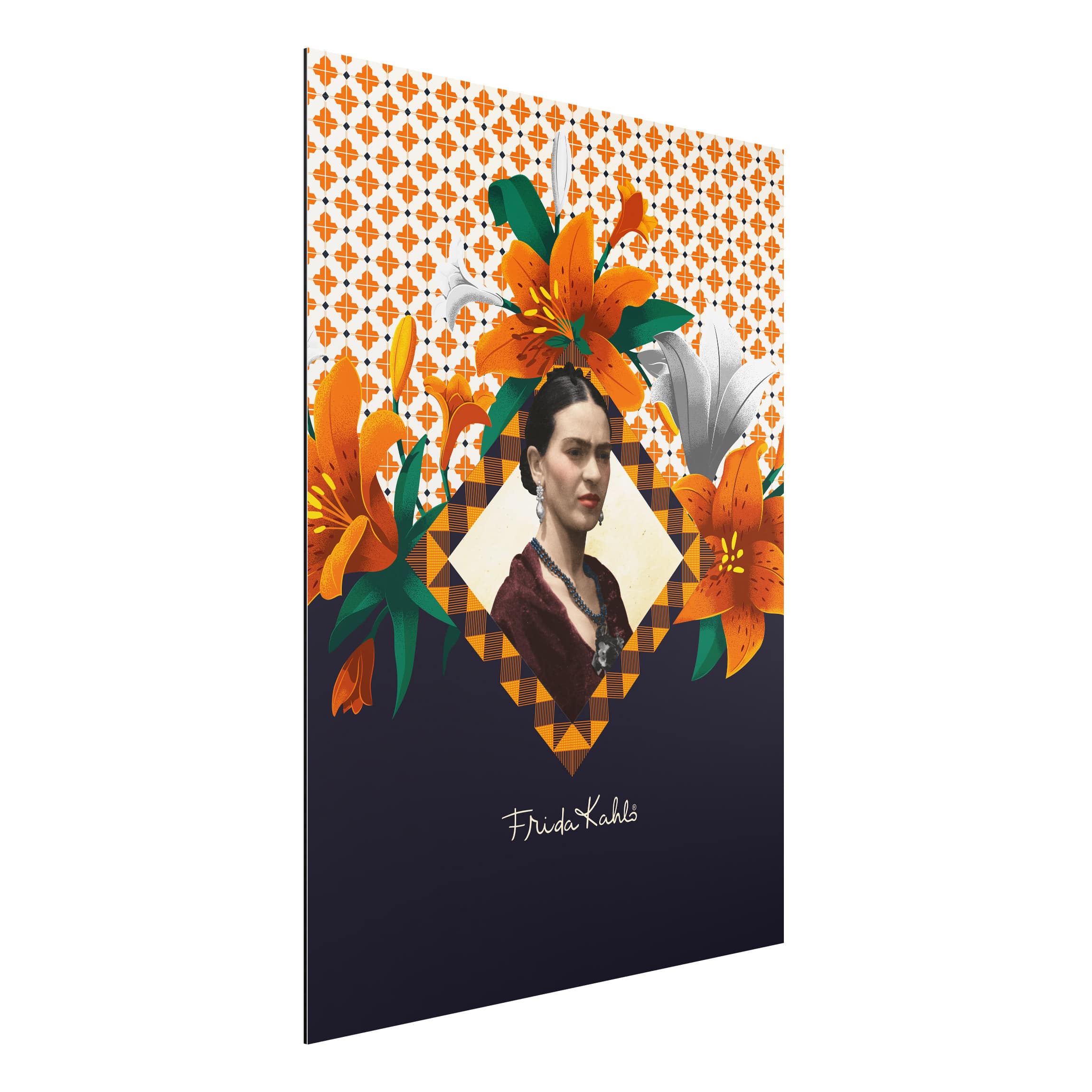 Alu-Dibond Outdoor Bild Frida Kahlo - Lilien