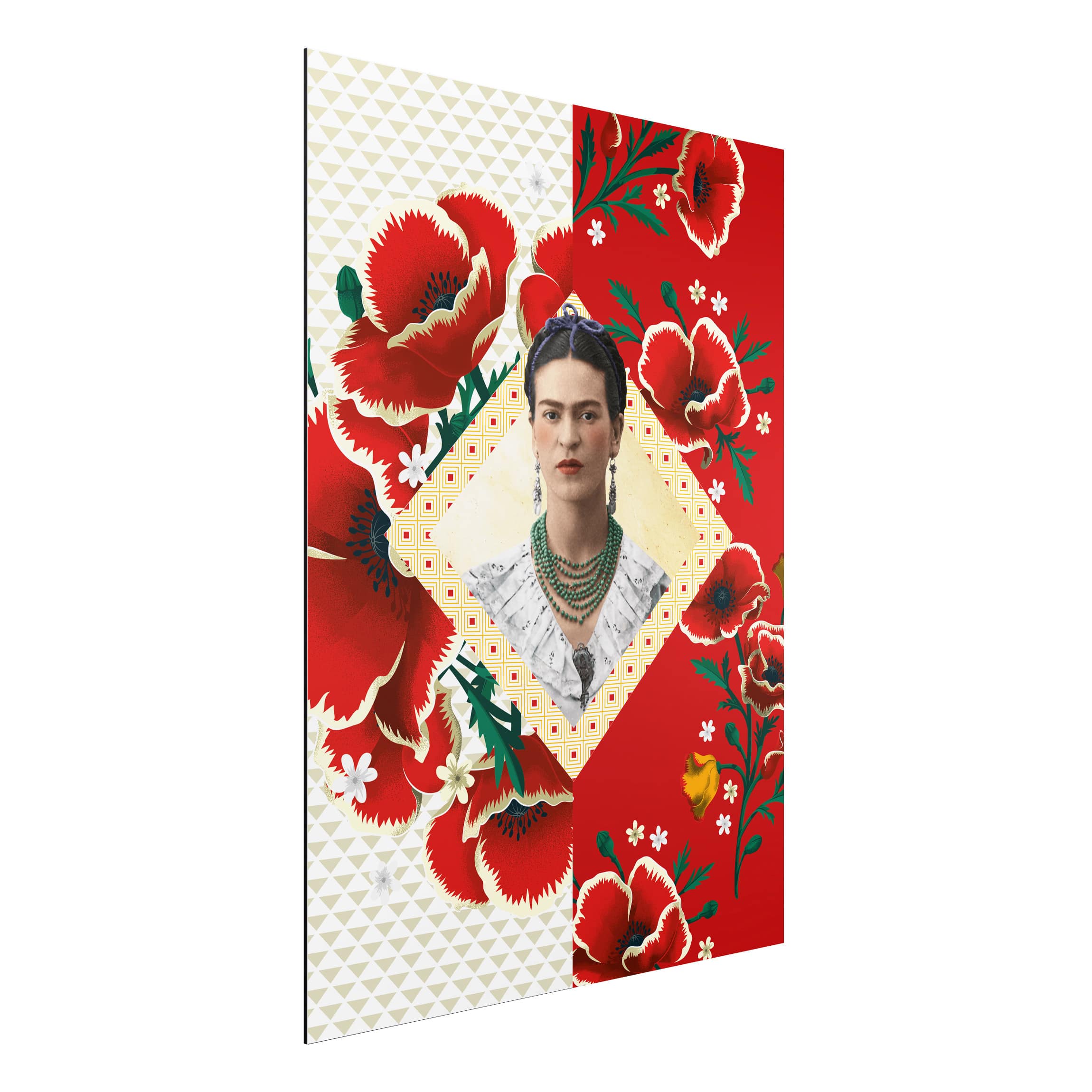 Alu-Dibond Outdoor Bild Frida Kahlo - Mohnblüten