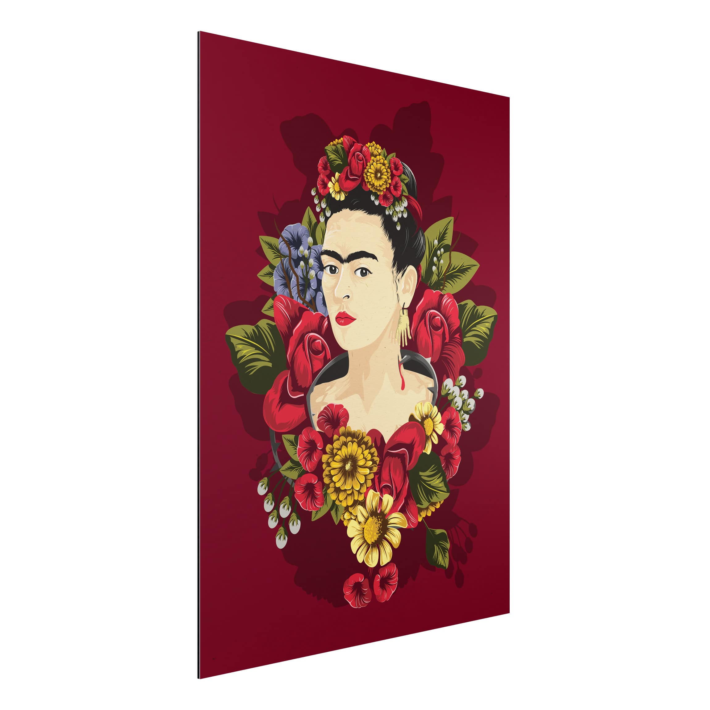Alu-Dibond Outdoor Bild Frida Kahlo - Rosen