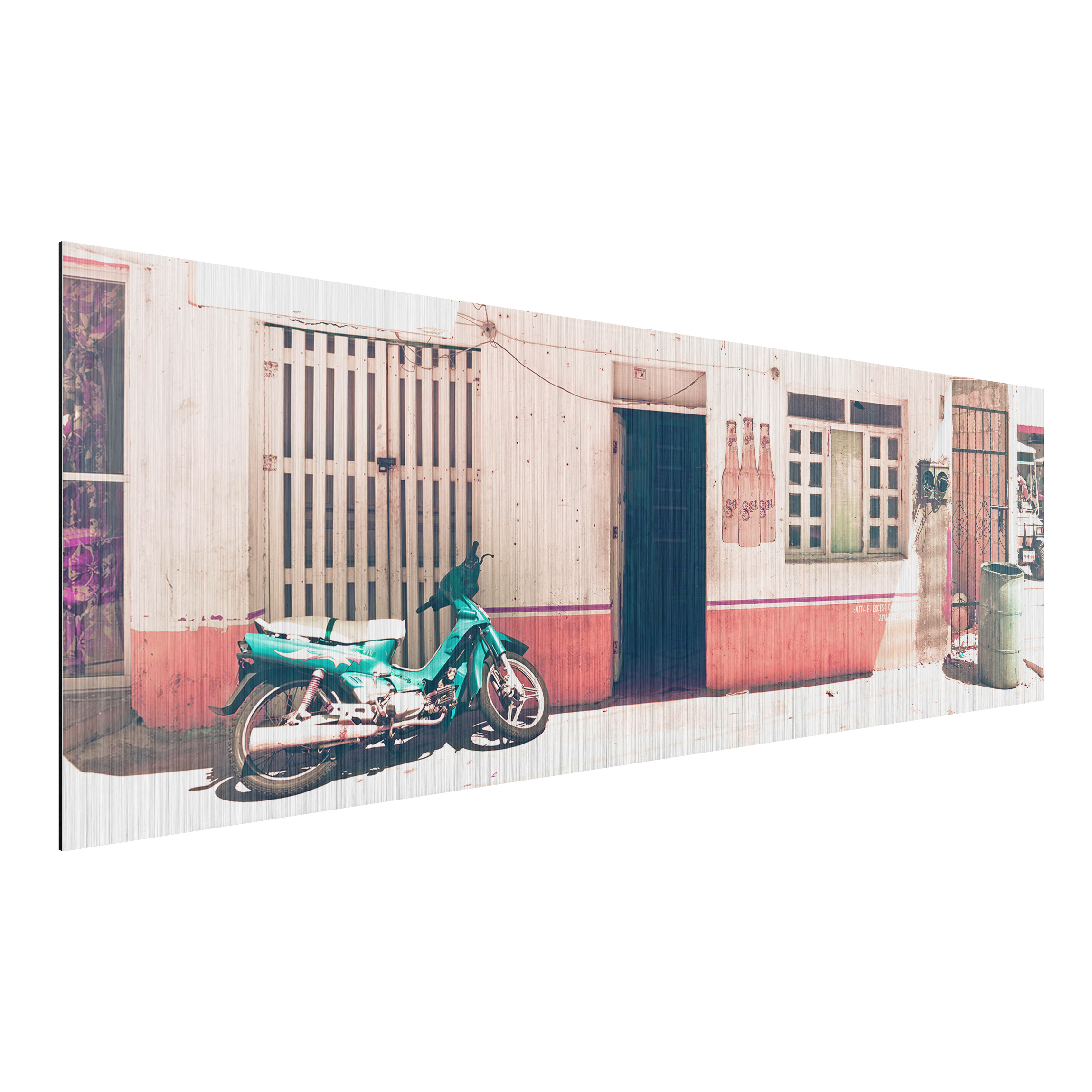 Alu-Dibond Outdoor Bild Mini Supermarkt Vintage