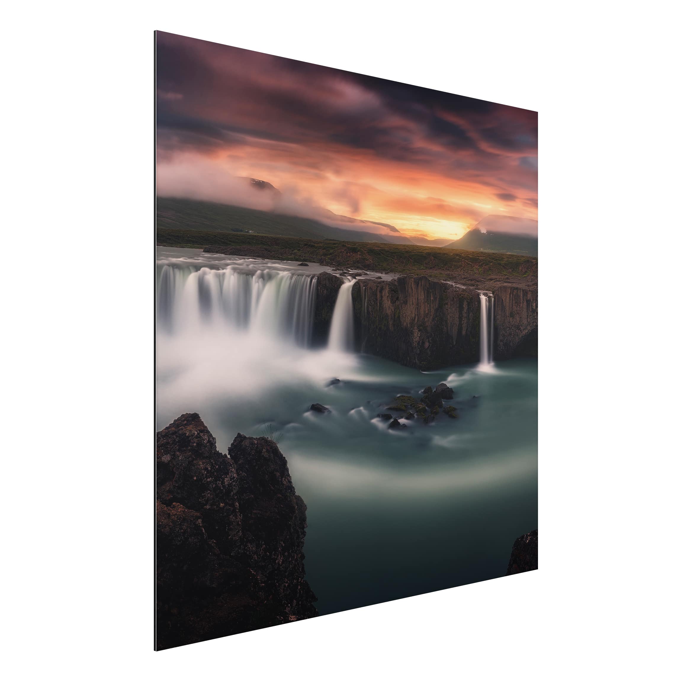 Alu-Dibond Outdoor Bild Goðafoss Wasserfall in Island