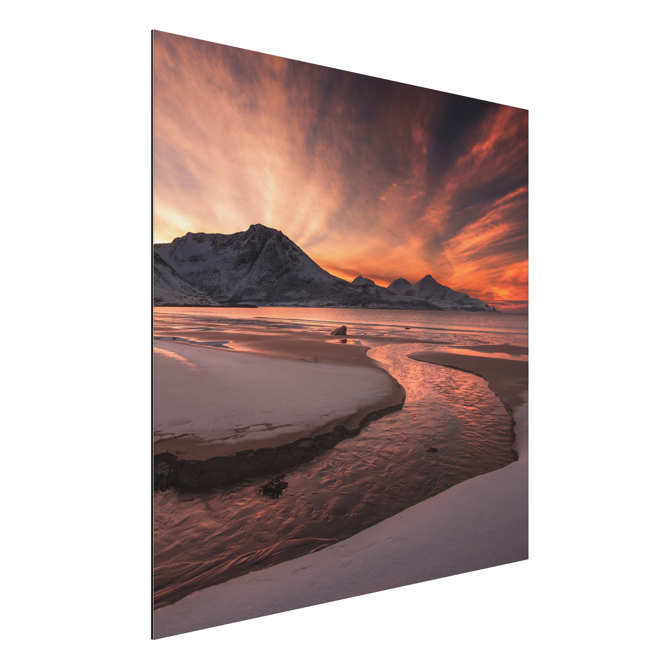 Alu-Dibond Outdoor Bild Goldener Sonnenuntergang