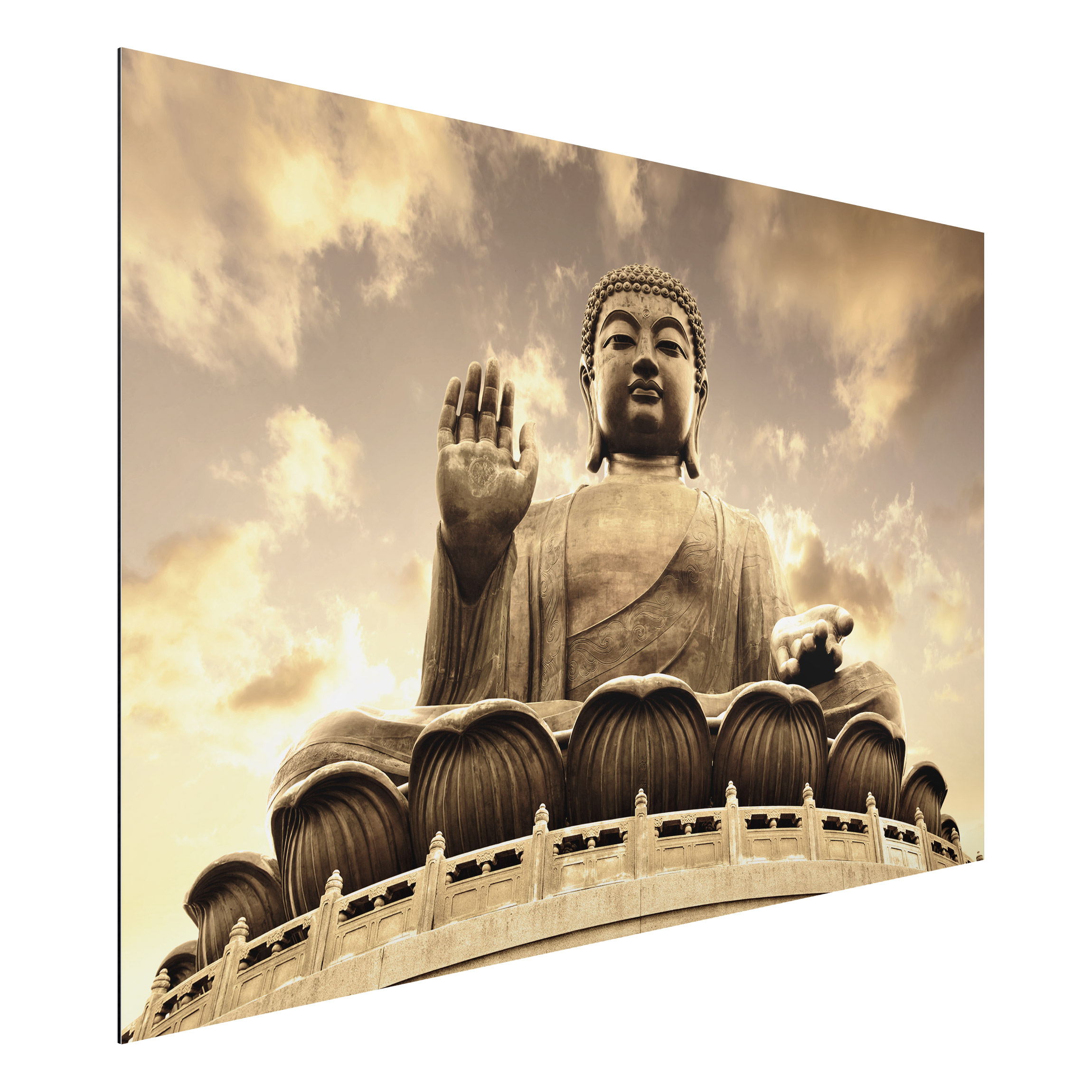 Alu-Dibond Outdoor Bild Großer Buddha Sepia