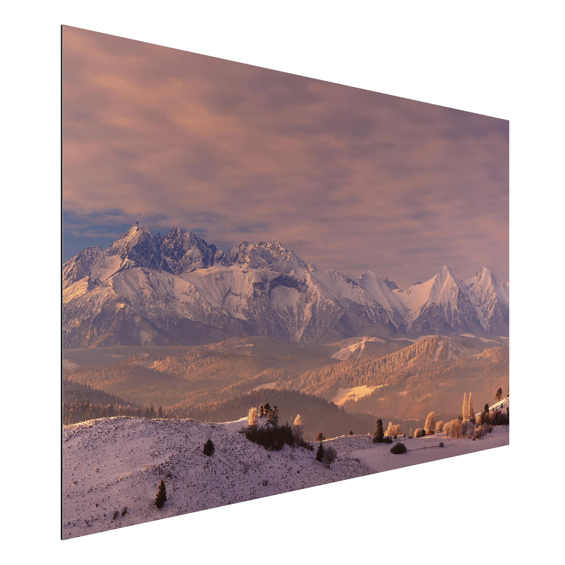 Alu-Dibond Outdoor Bild Hohe Tatra am Morgen