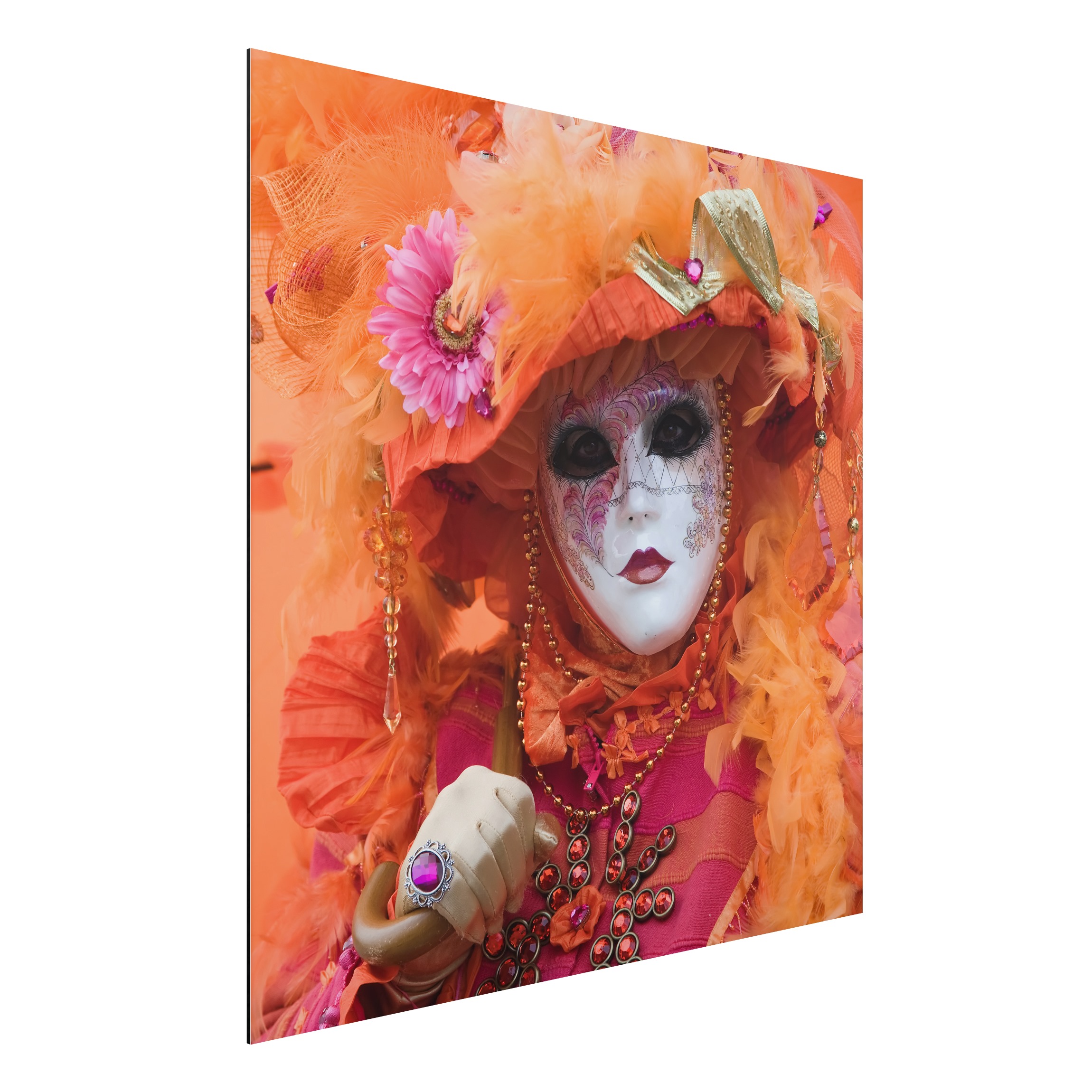 Alu-Dibond Outdoor Bild Karneval in Orange